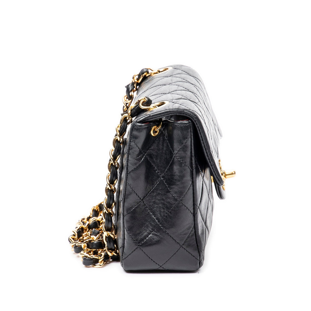 CHANEL Mini Classic Lambskin Square Single Flap Crossbody Bag