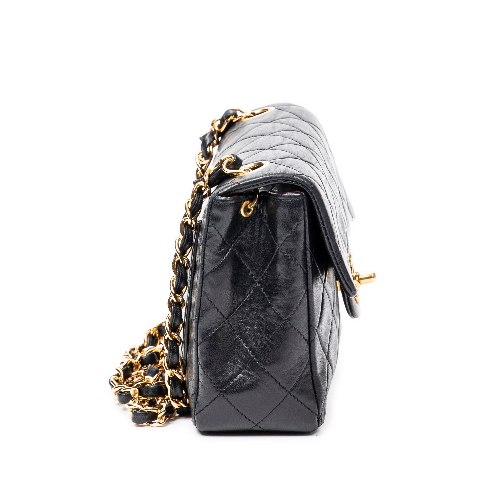 CHANEL Mini Classic Lambskin Square Single Flap Crossbody Bag