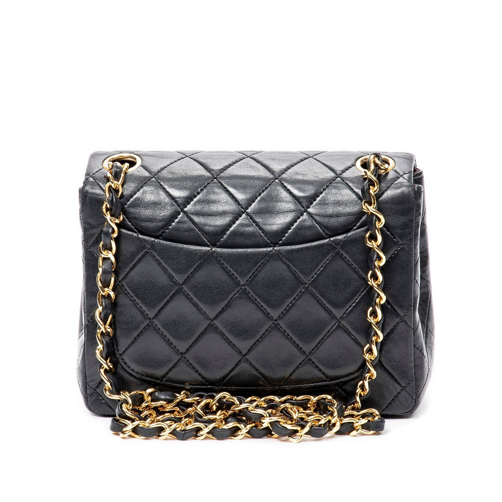 CHANEL Mini Classic Lambskin Square Single Flap Crossbody Bag