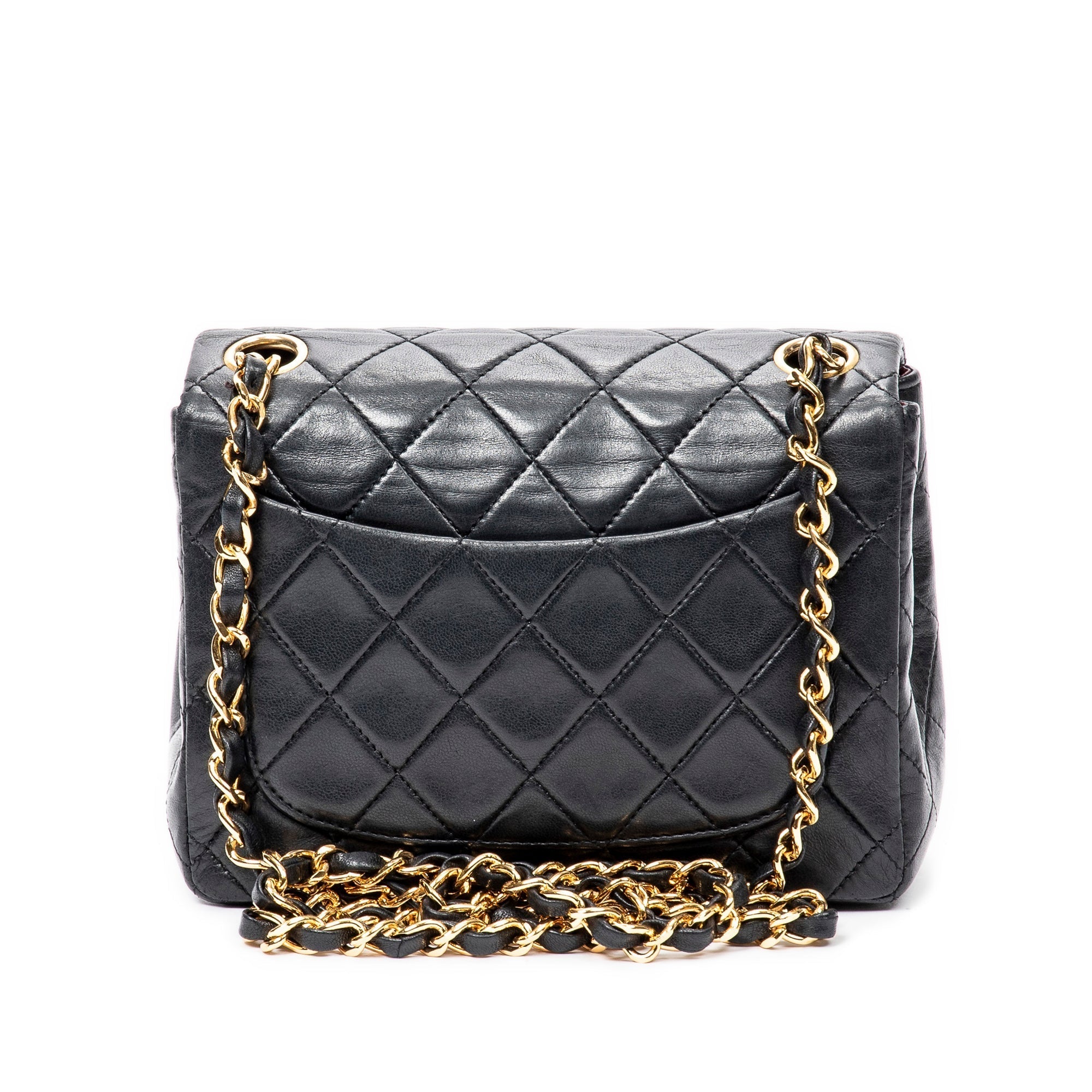 CHANEL Mini Classic Lambskin Square Single Flap Crossbody Bag