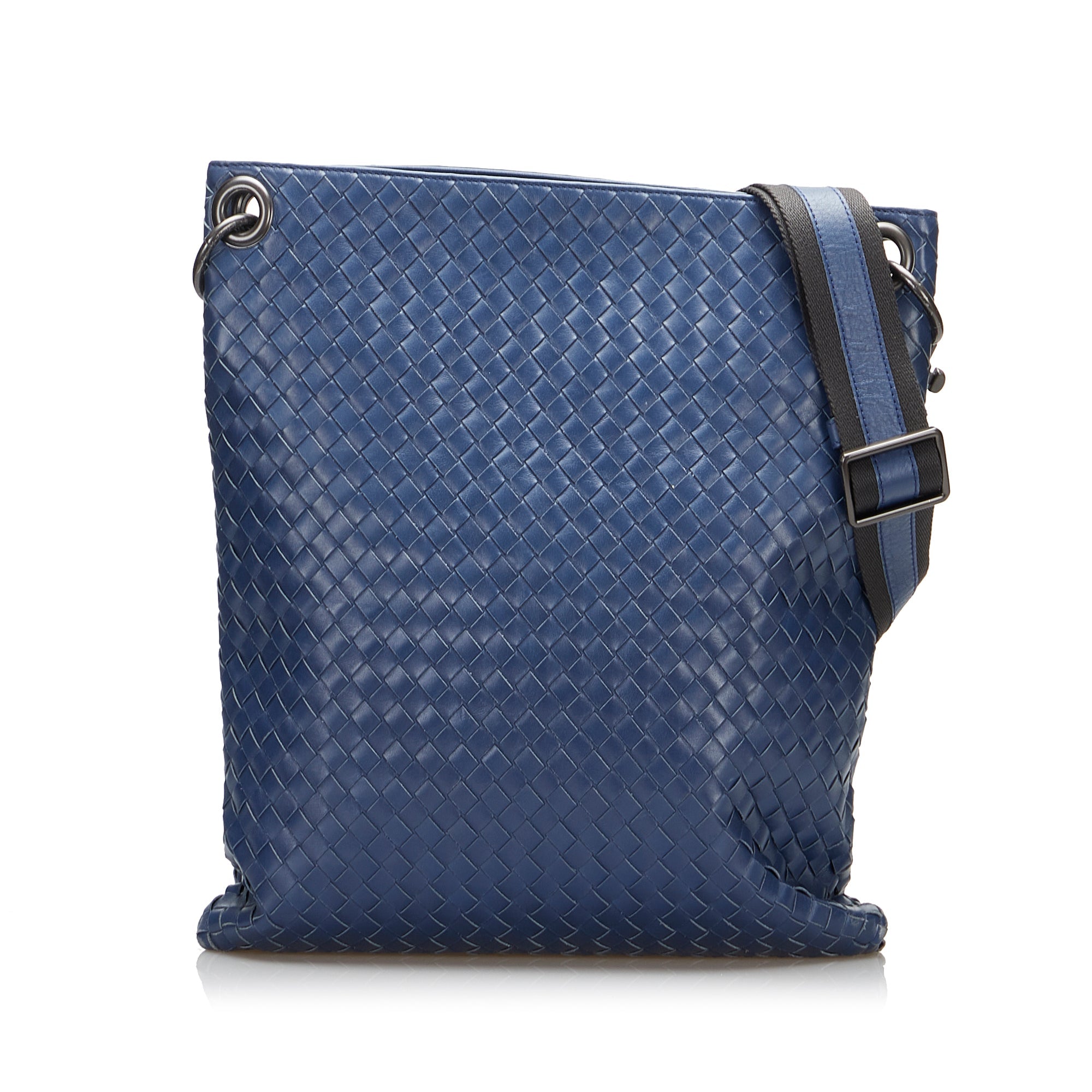 Bottega Veneta Intrecciato Crossbody Bag Blue