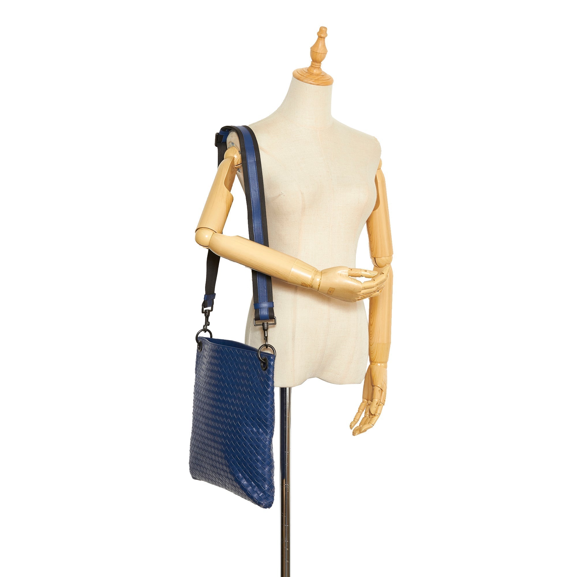 Bottega Veneta Intrecciato Crossbody Bag Blue
