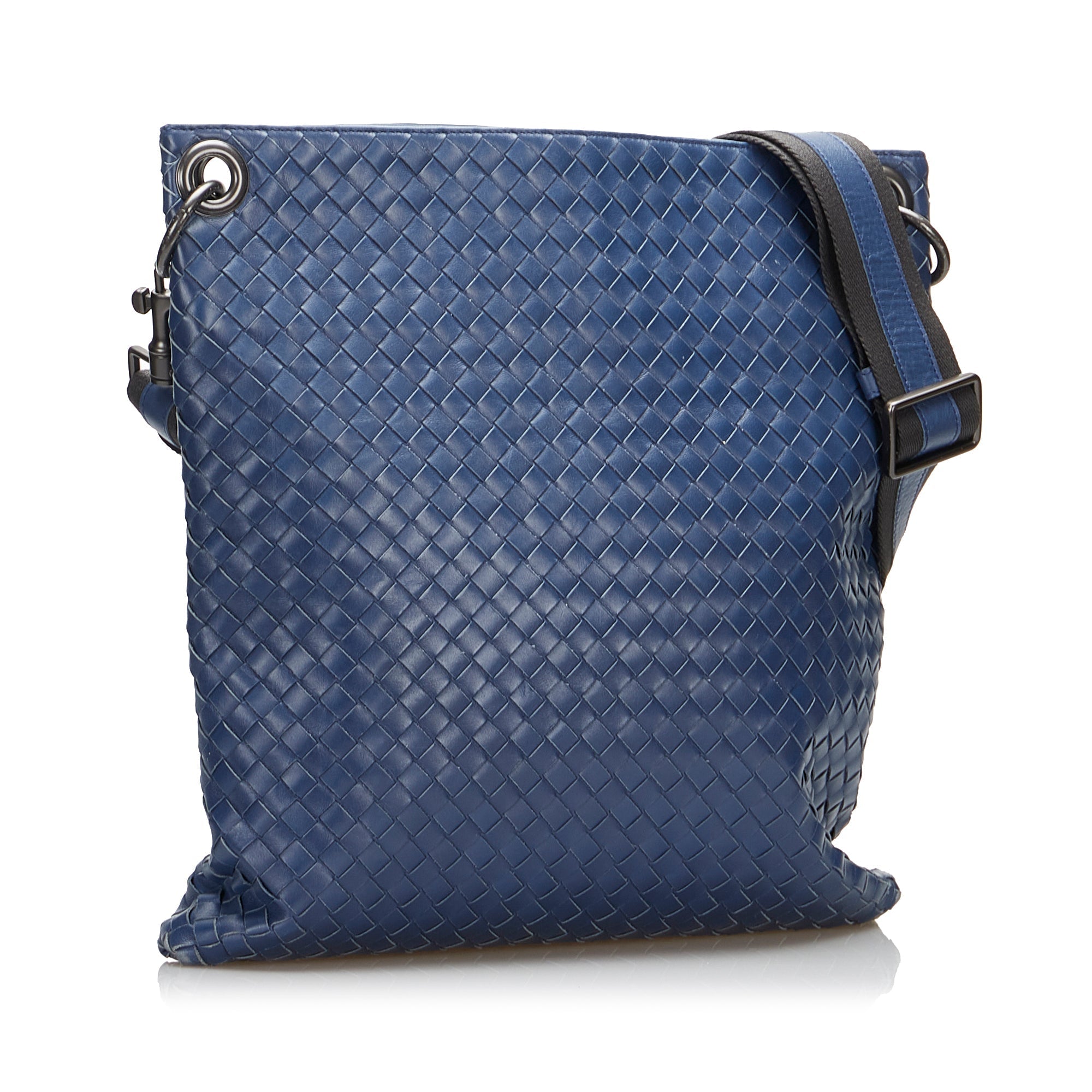 Bottega Veneta Intrecciato Crossbody Bag Blue