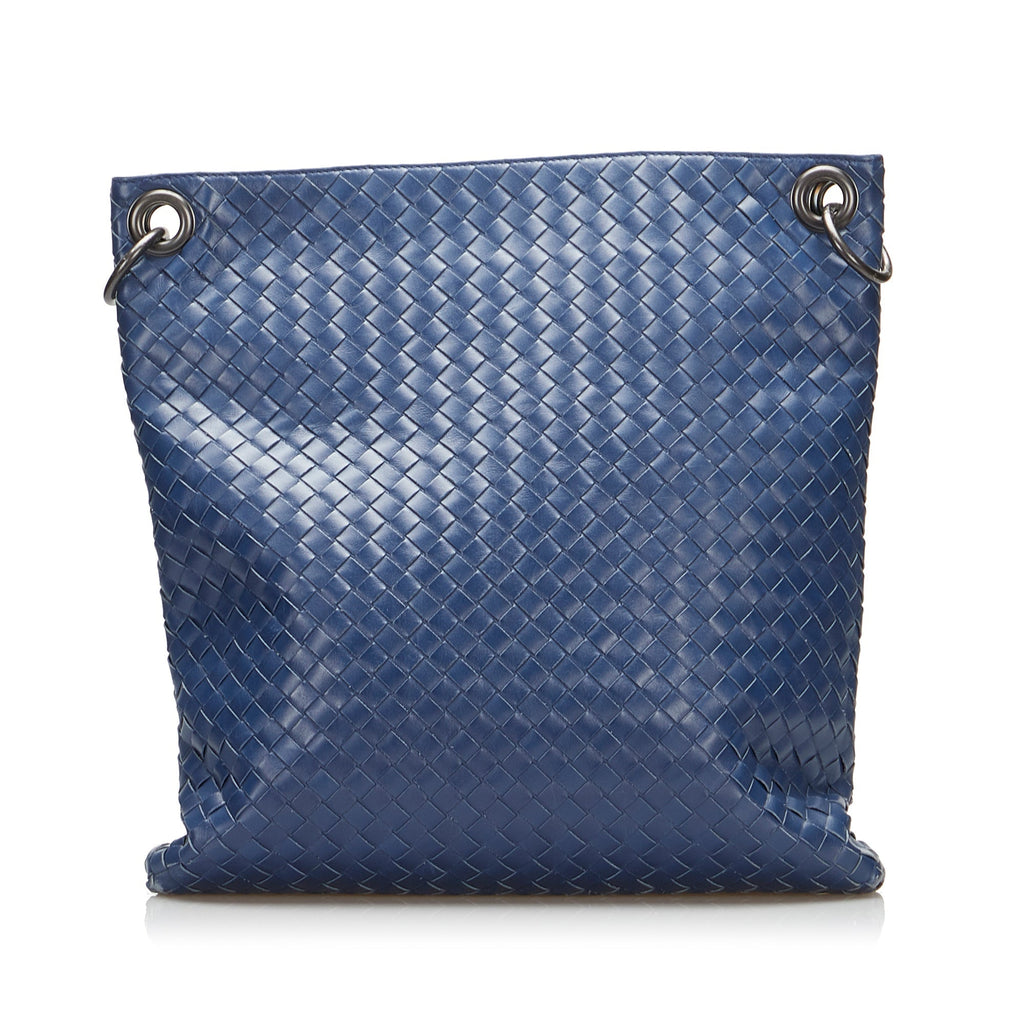 Bottega Veneta Intrecciato Crossbody Bag Blue