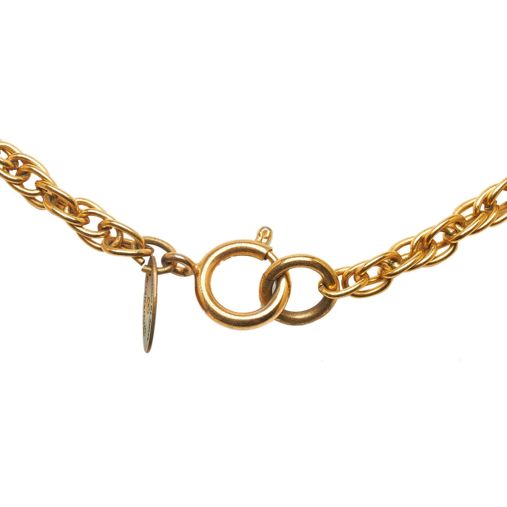 CHANEL CC Round Medallion Necklace Costume Necklace