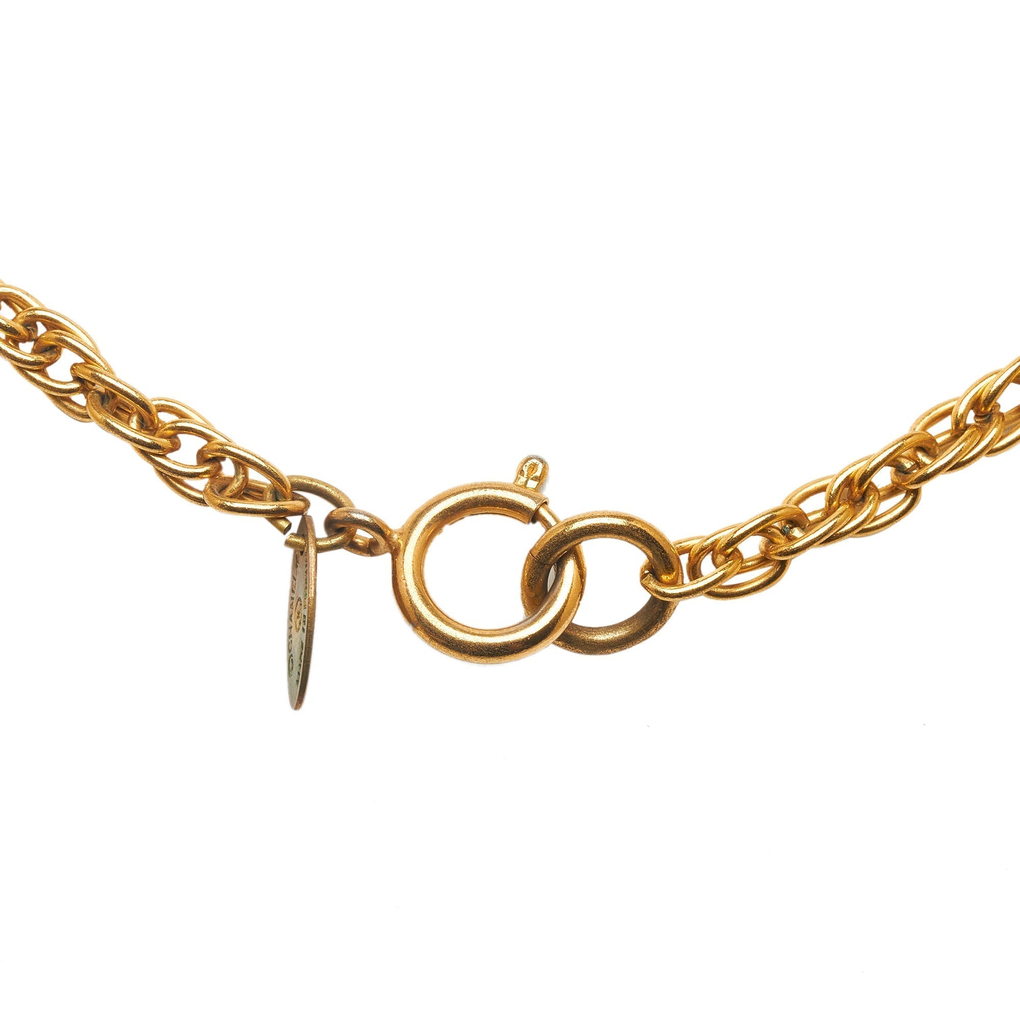CHANEL CC Round Medallion Necklace Costume Necklace
