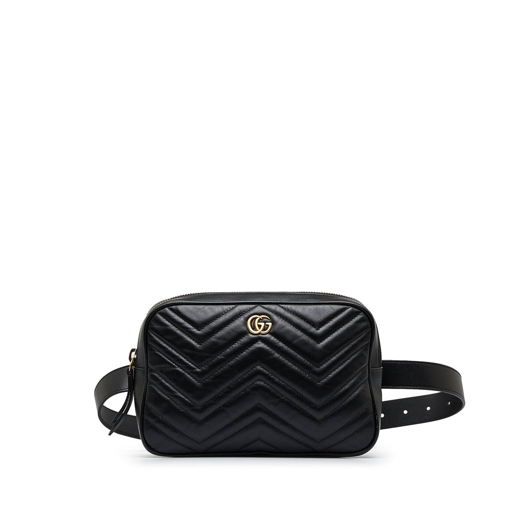 Gucci GG Marmont Square Belt Bag Black Matelassé