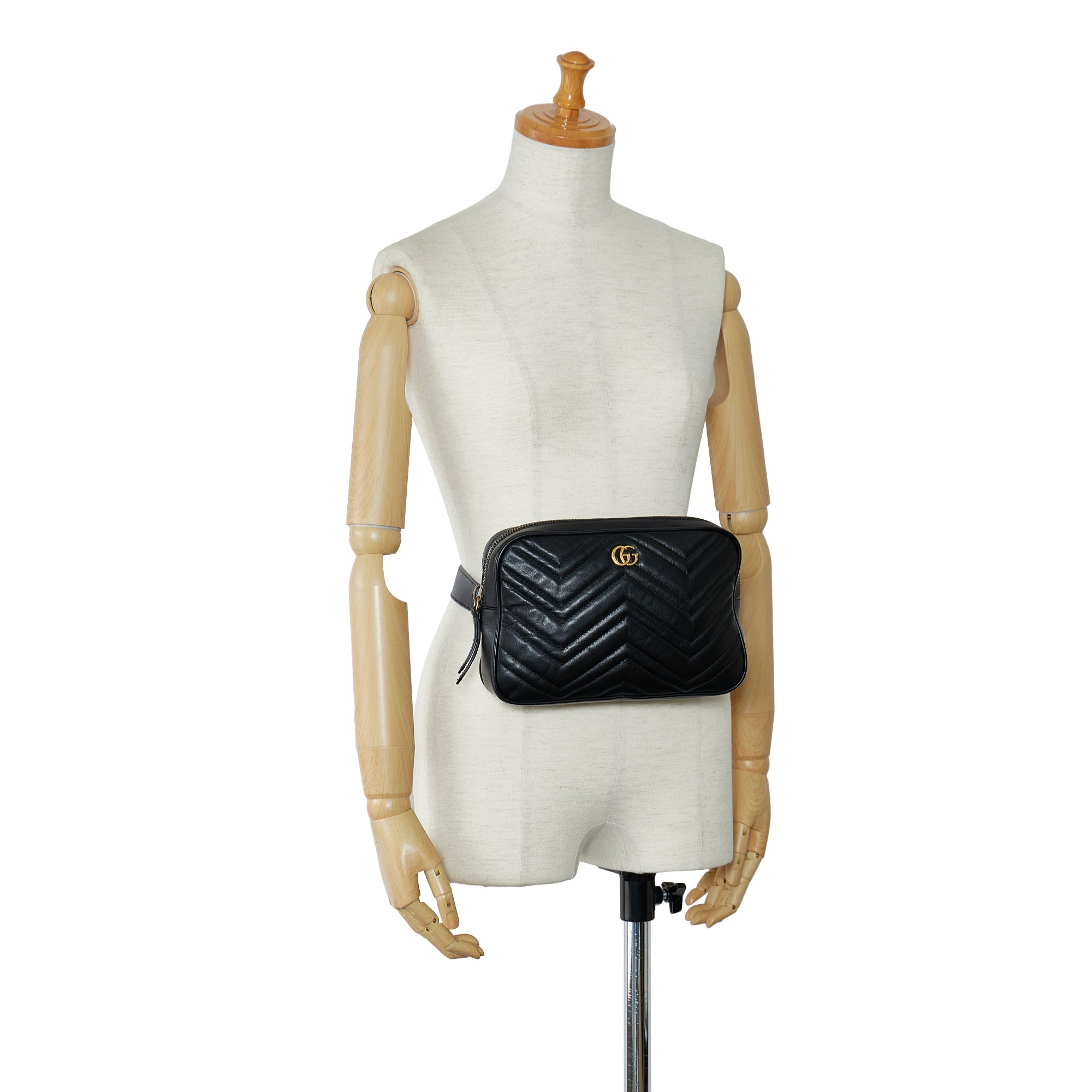 Gucci GG Marmont Square Belt Bag Black Matelassé