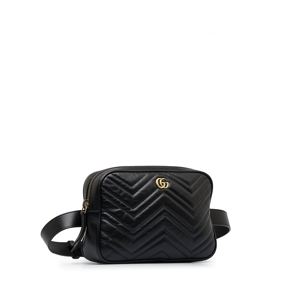 Gucci GG Marmont Square Belt Bag Black Matelassé