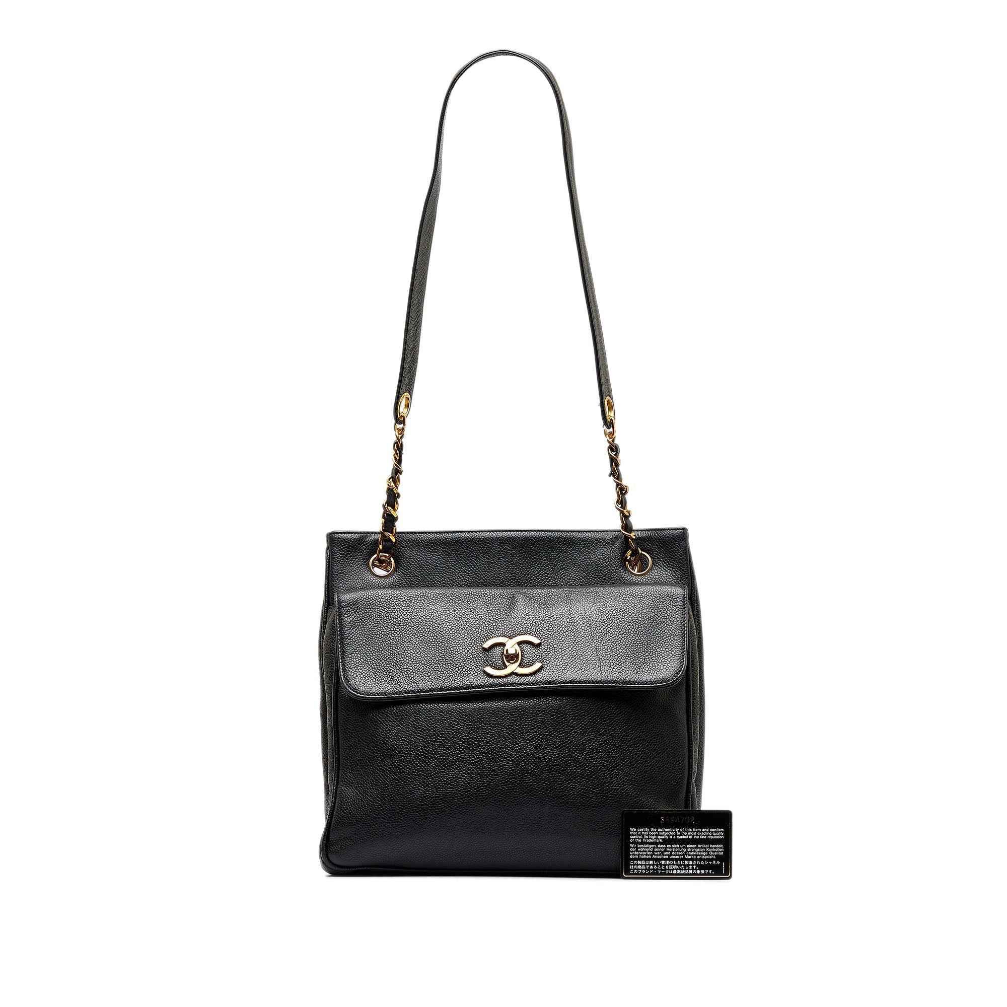 CHANEL CC Caviar Leather Shoulder Bag