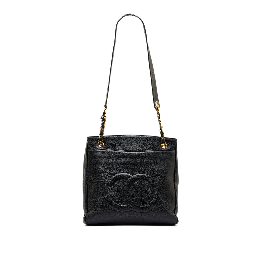 CHANEL CC Caviar Leather Shoulder Bag