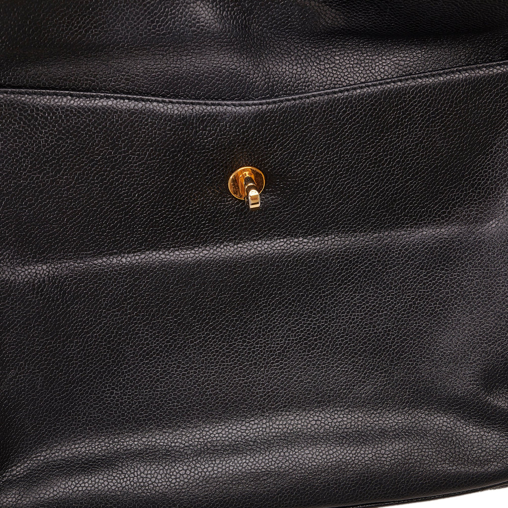 CHANEL CC Caviar Leather Shoulder Bag