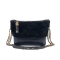 Chanel Navy Shearling Fur and Leather Gabrielle Bag
