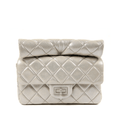 Chanel Silver Gold Leather Roll Handle Reissue Clutch