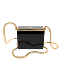 Chanel Black Lucite Box Purse w/ 24kt Gold Plated Strap