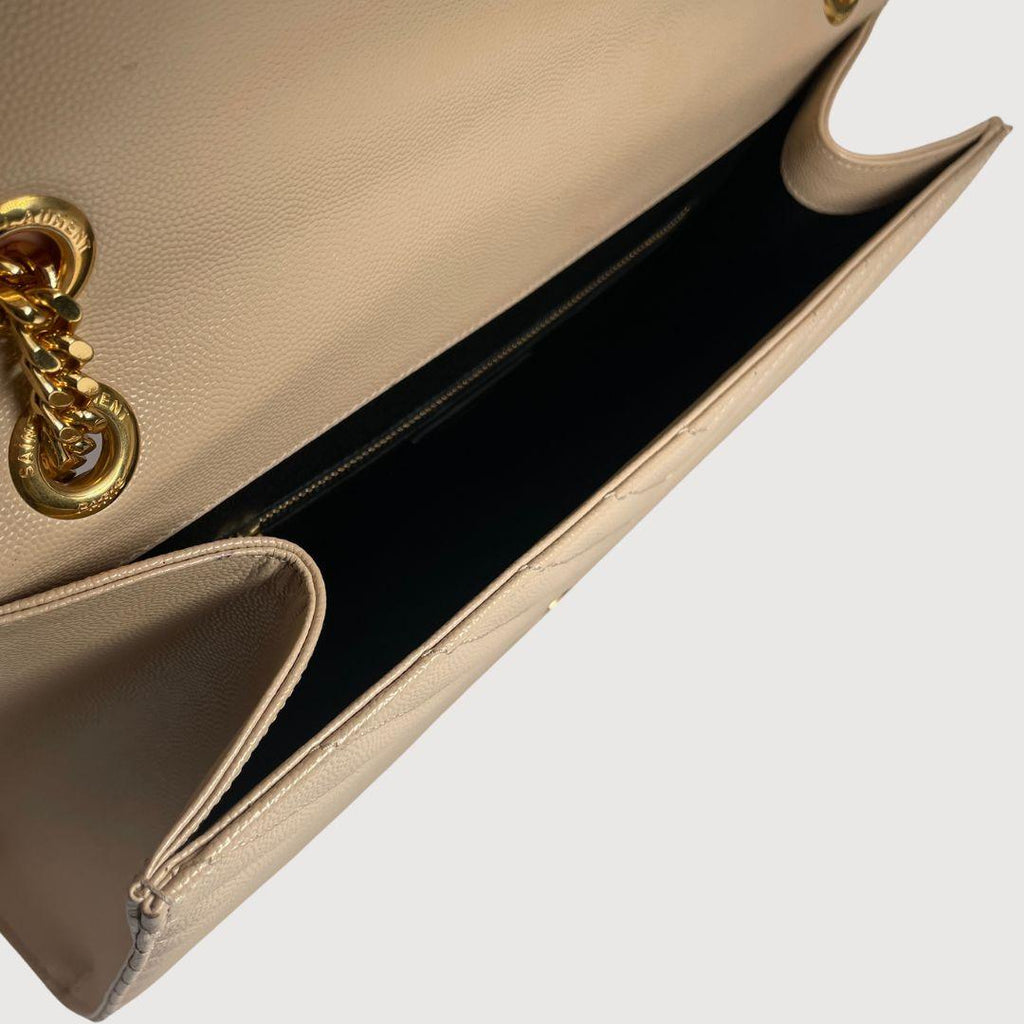 SAINT LAURENT Grain de Poudre Classic Large Monogram Envelope Bag