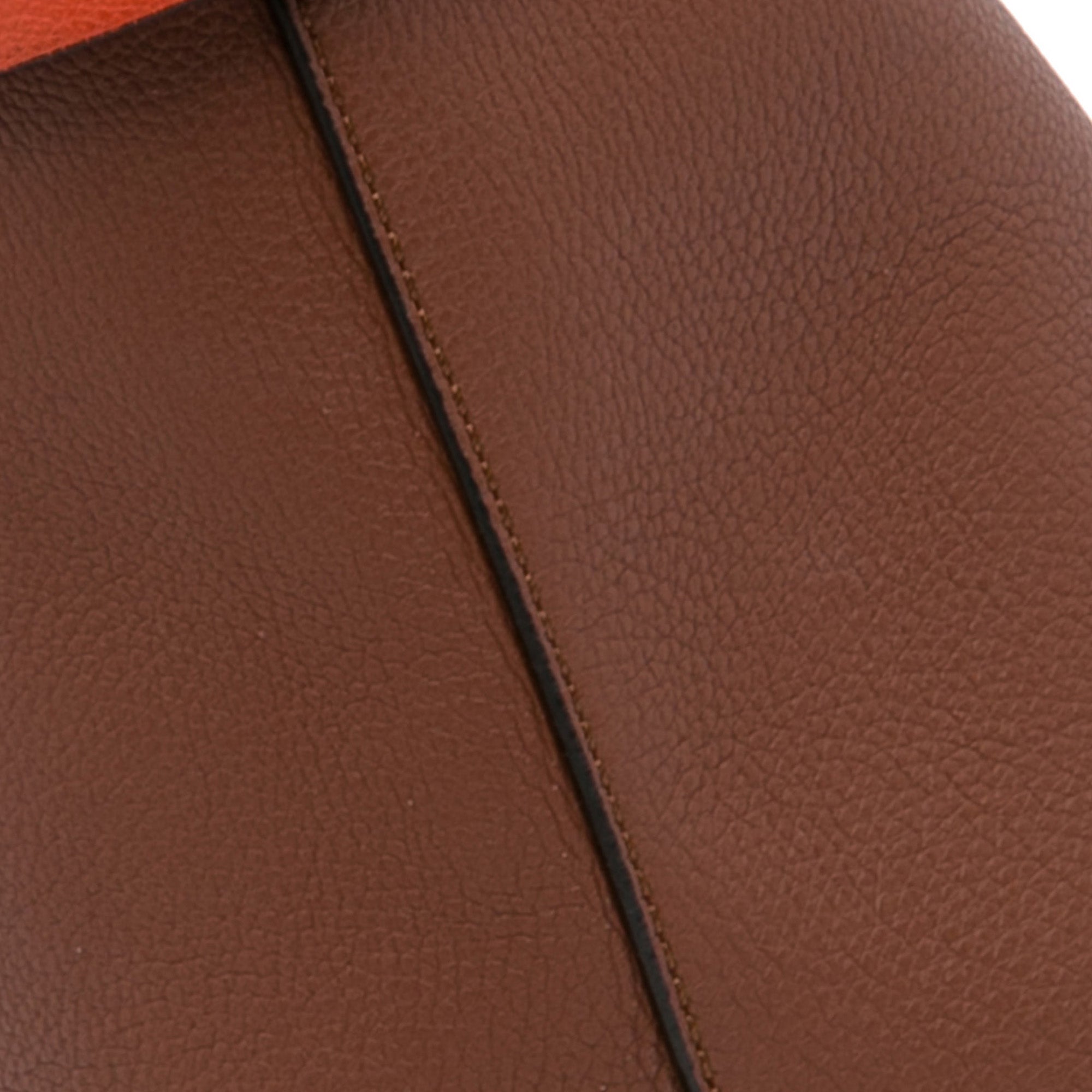 Burberry Belt Handbag Medium Brown Leather