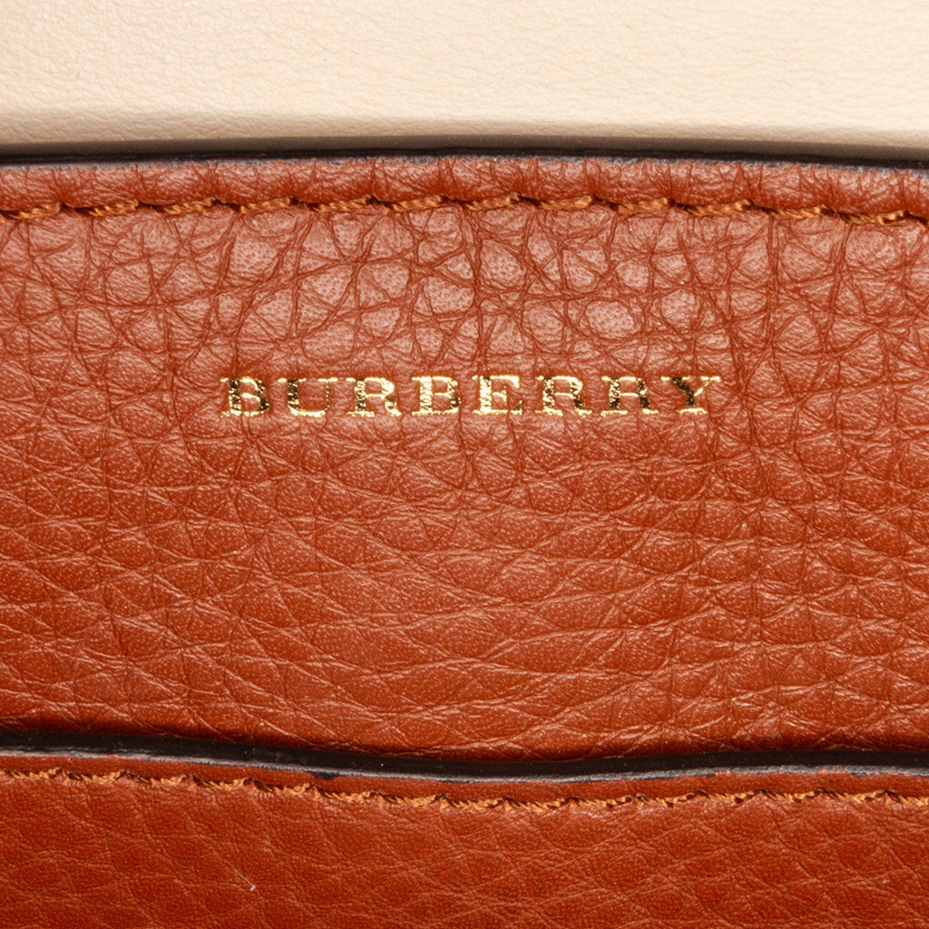 Burberry Belt Handbag Medium Brown Leather