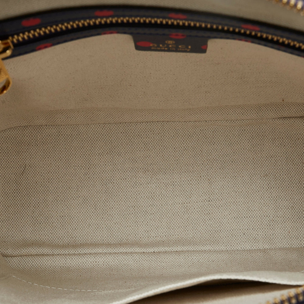 Gucci Horsebit 1955 Dark Blue Polka Dot Leather