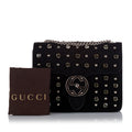 Gucci Chrystal Interlocking G Crossbody Bag Black Suede