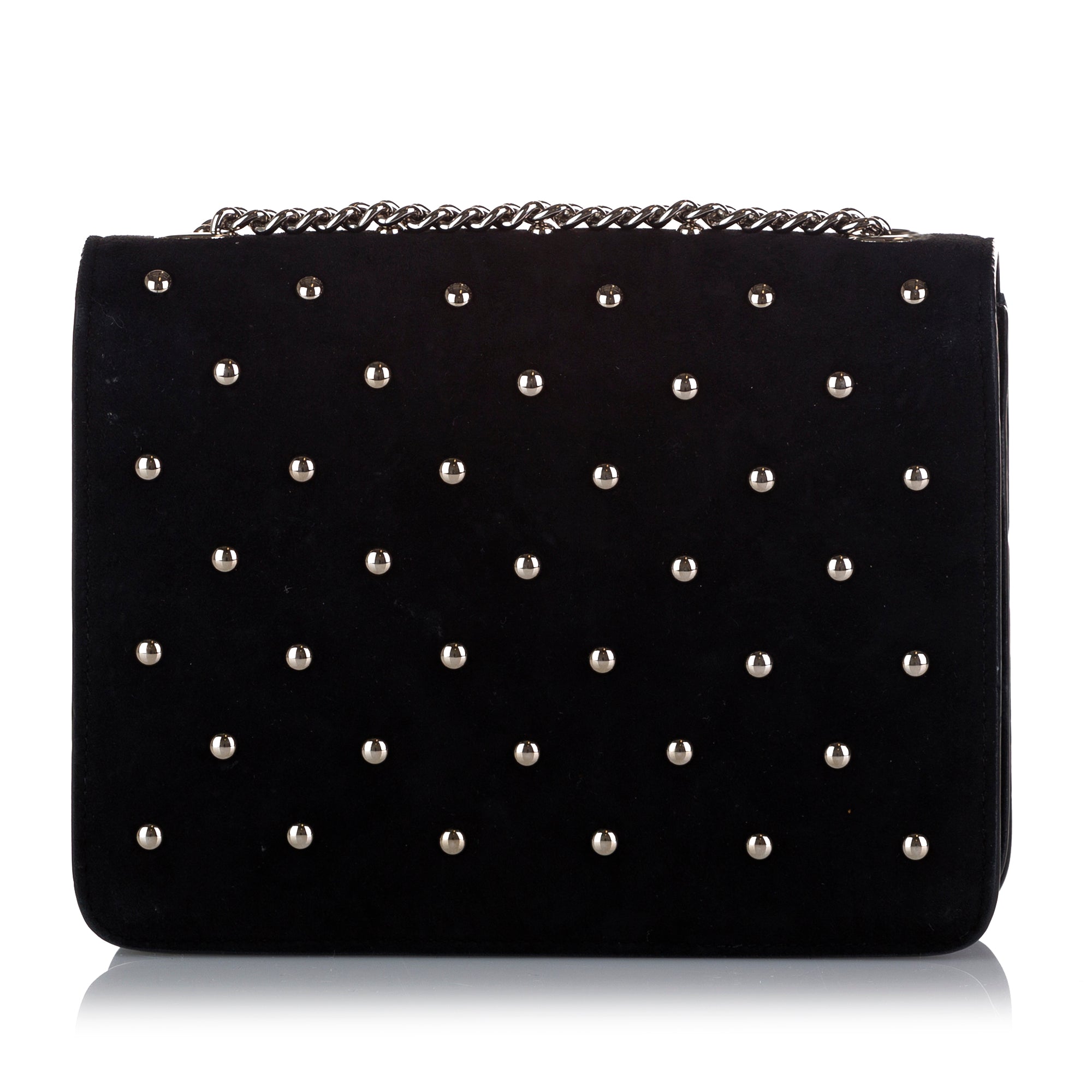 Gucci Chrystal Interlocking G Crossbody Bag Black Suede