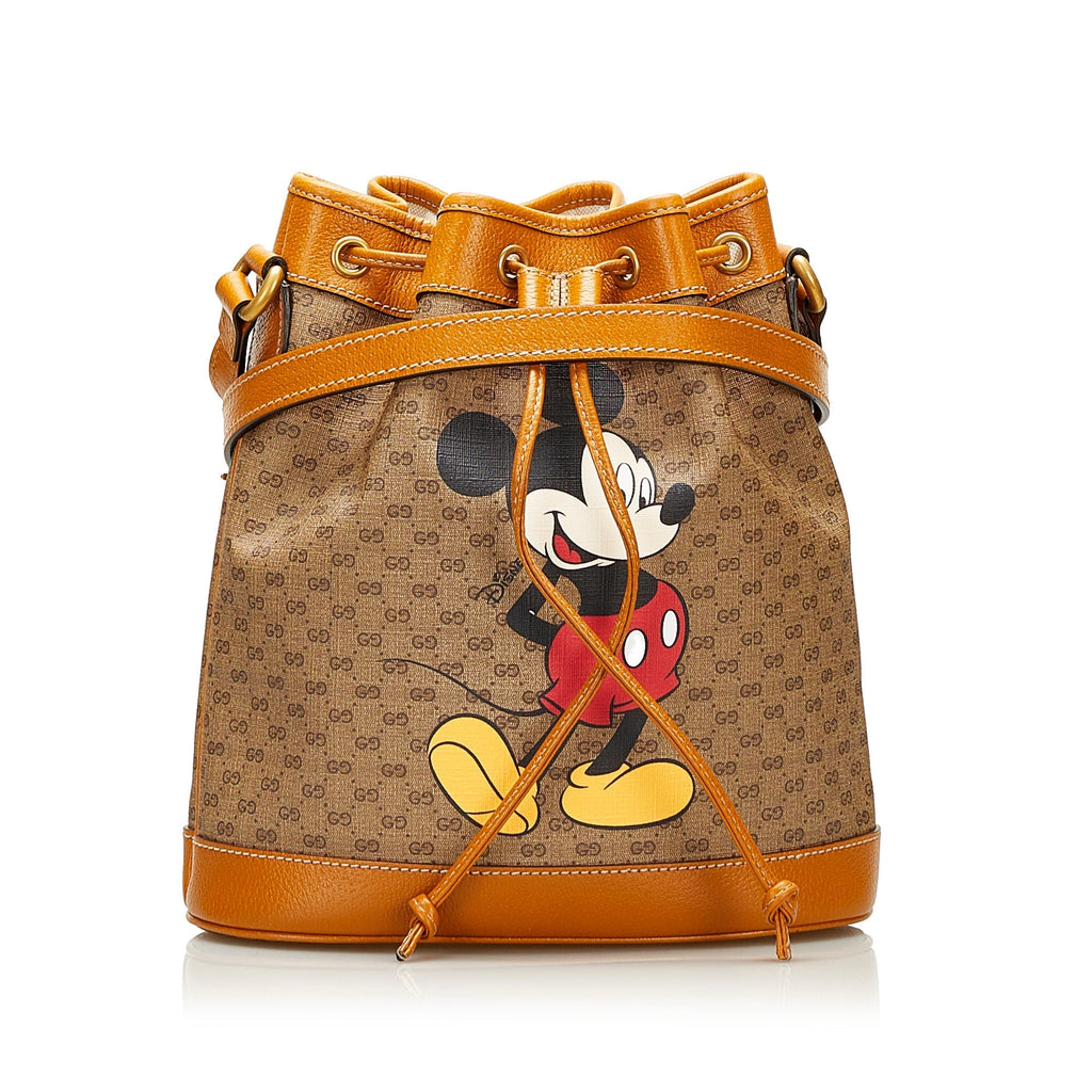 Gucci Bucket Bag Mickey Mouse Mini GG Supreme Canvas