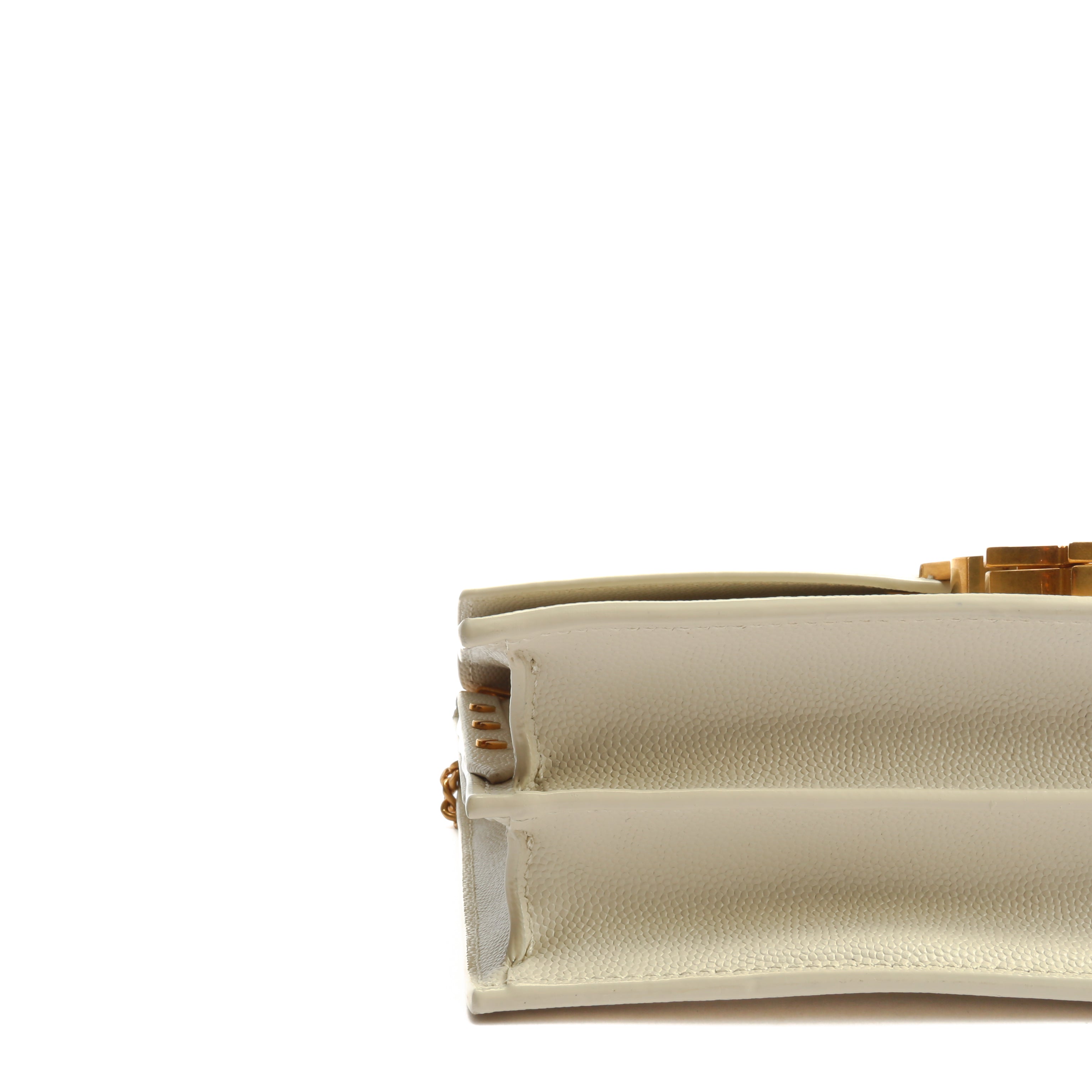 SAINT LAURENT Cassandra Medium Chain Bag- Blanc Vintage
