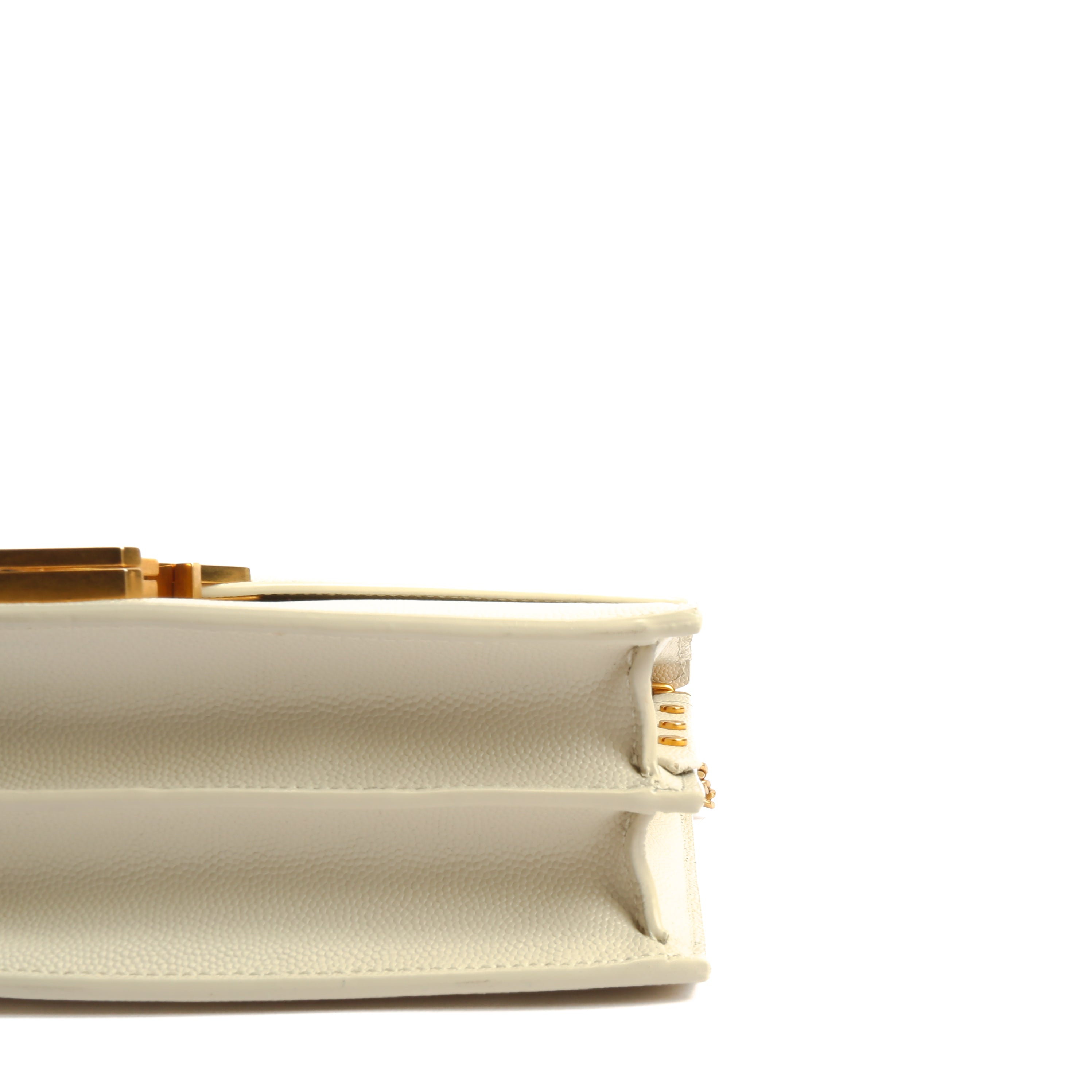 SAINT LAURENT Cassandra Medium Chain Bag- Blanc Vintage