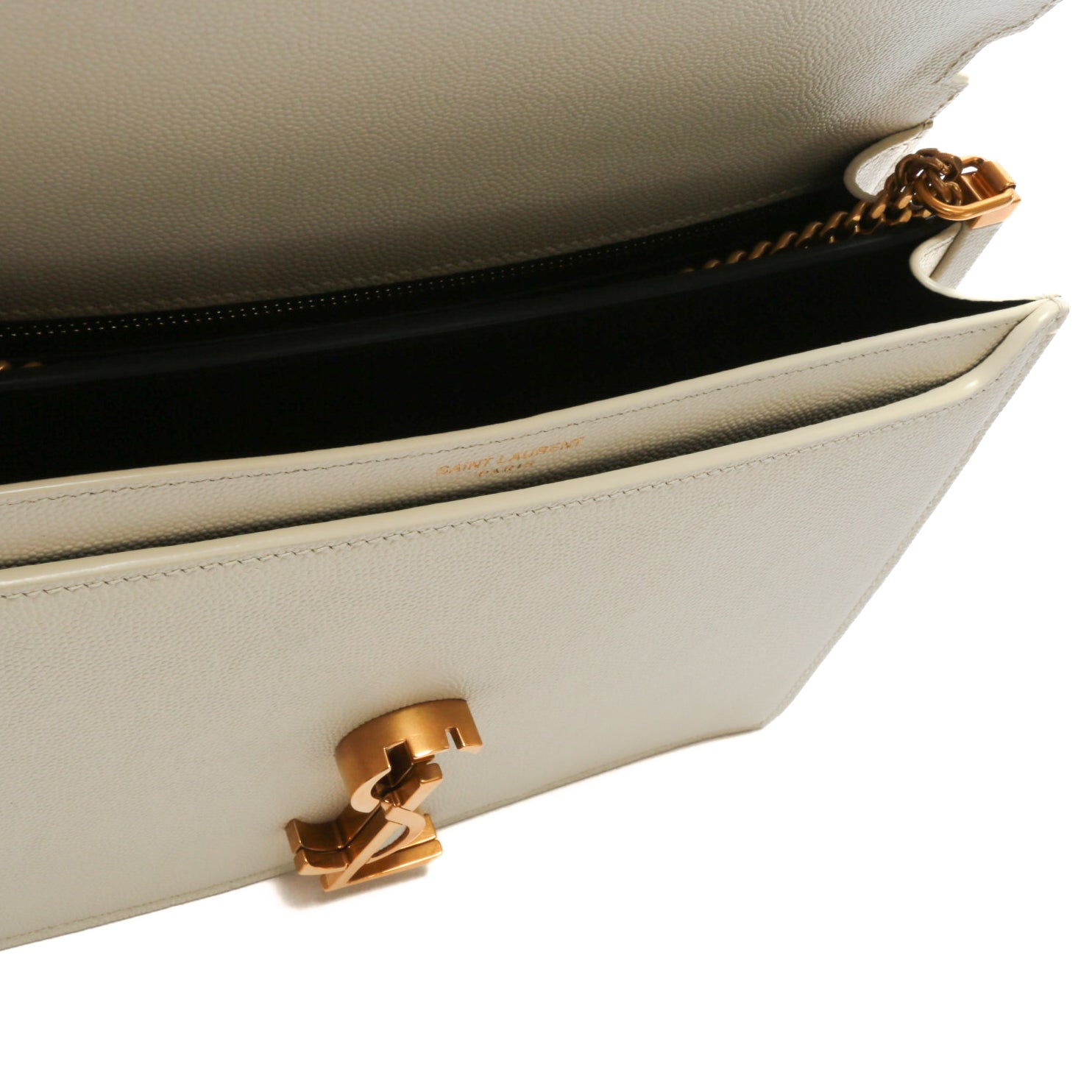 SAINT LAURENT Cassandra Medium Chain Bag- Blanc Vintage