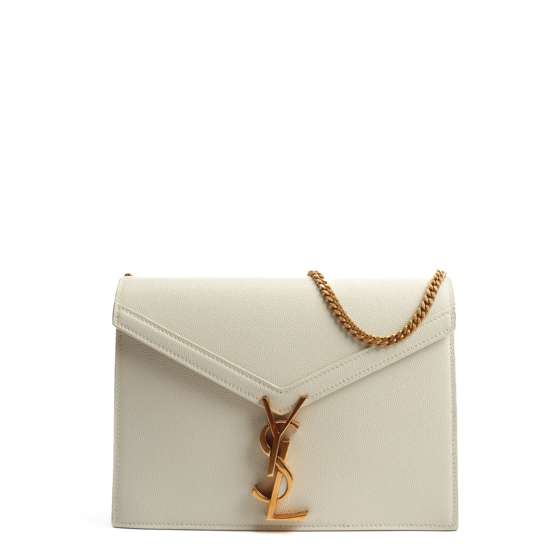 SAINT LAURENT Cassandra Medium Chain Bag- Blanc Vintage