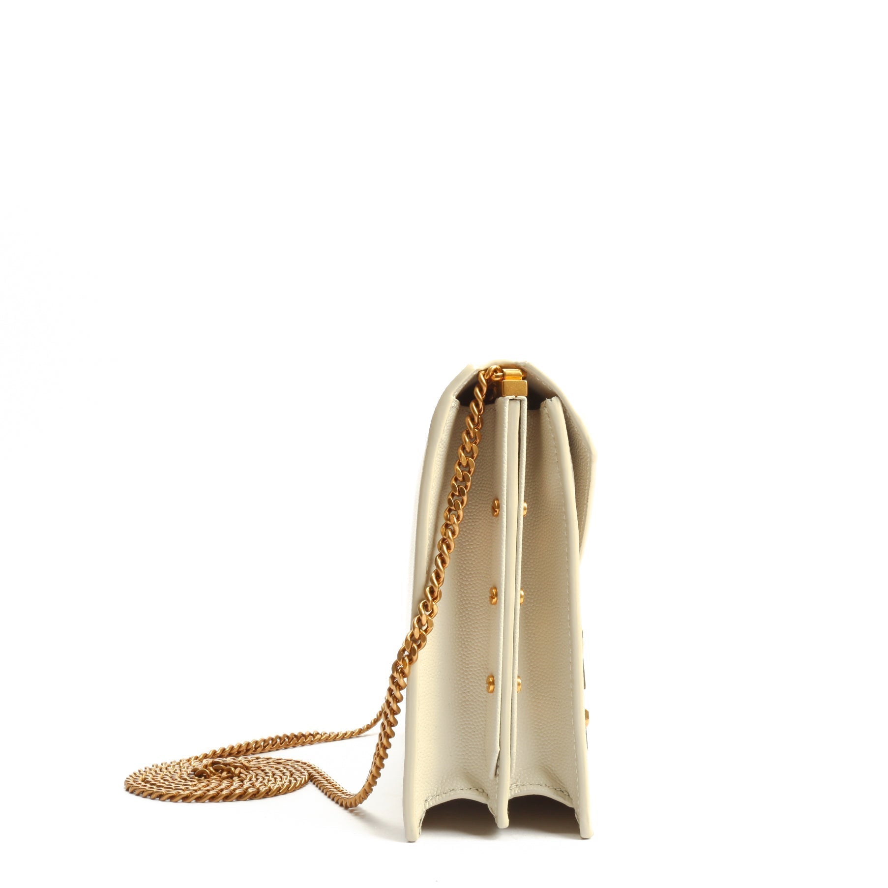 SAINT LAURENT Cassandra Medium Chain Bag- Blanc Vintage