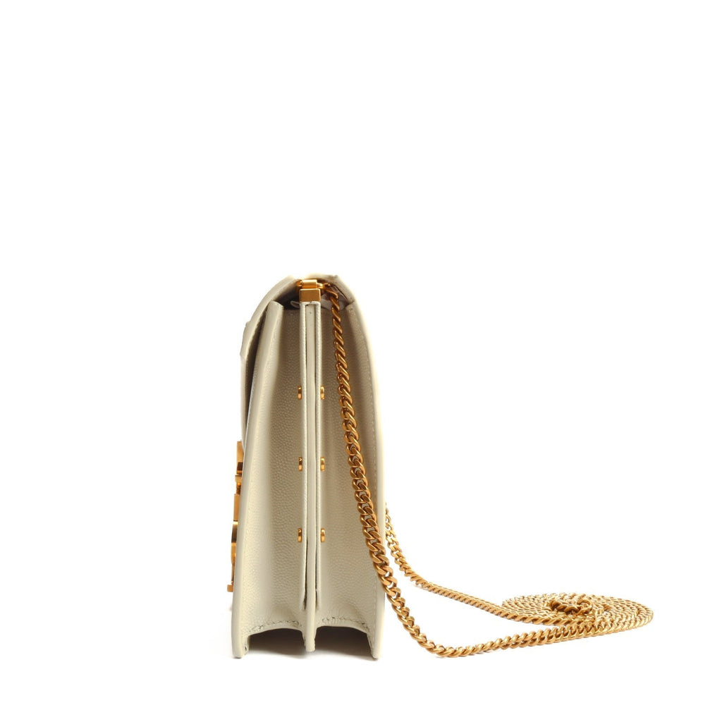 SAINT LAURENT Cassandra Medium Chain Bag- Blanc Vintage