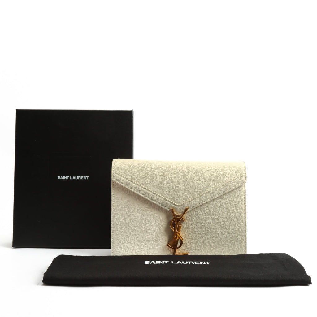 SAINT LAURENT Cassandra Medium Chain Bag- Blanc Vintage