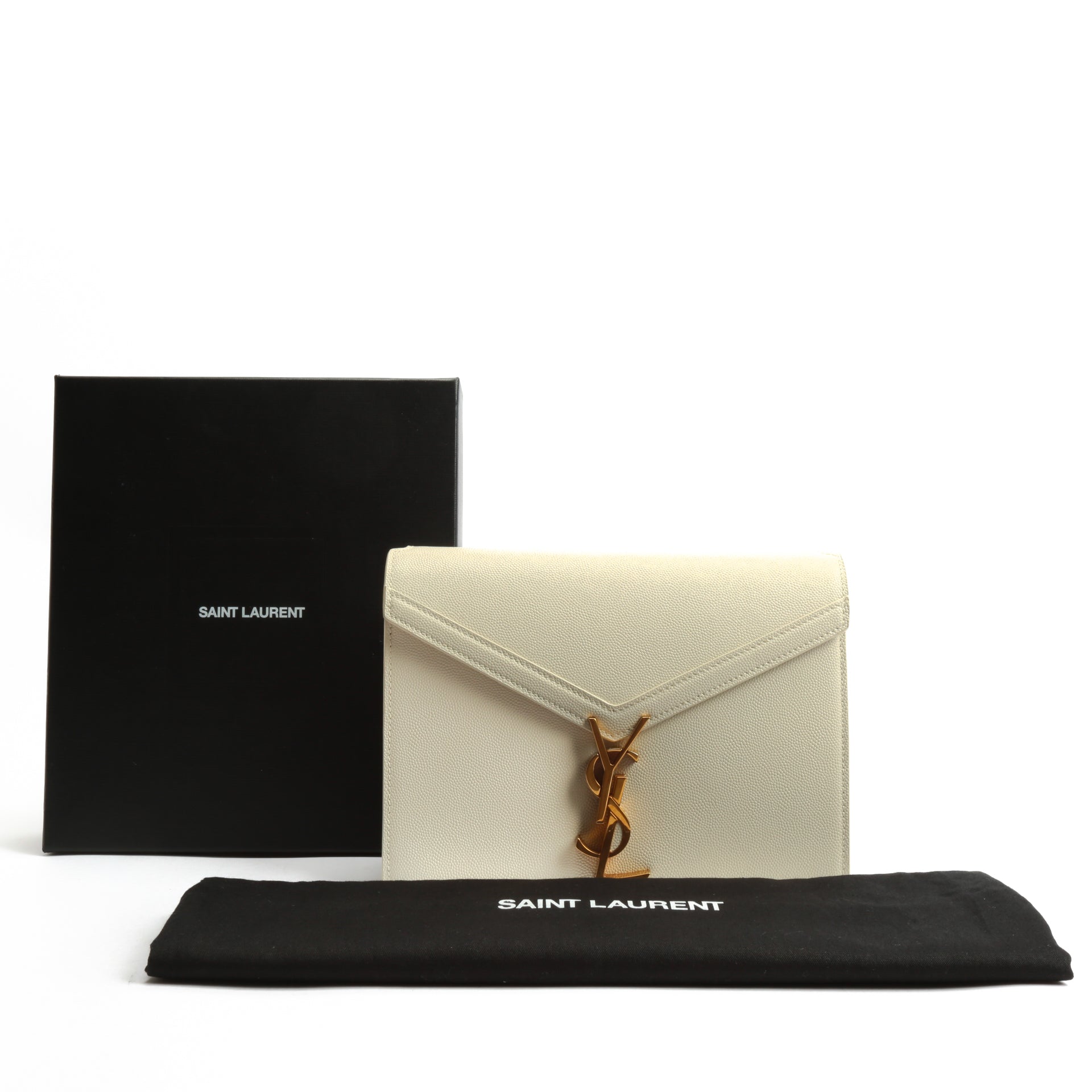SAINT LAURENT Cassandra Medium Chain Bag- Blanc Vintage