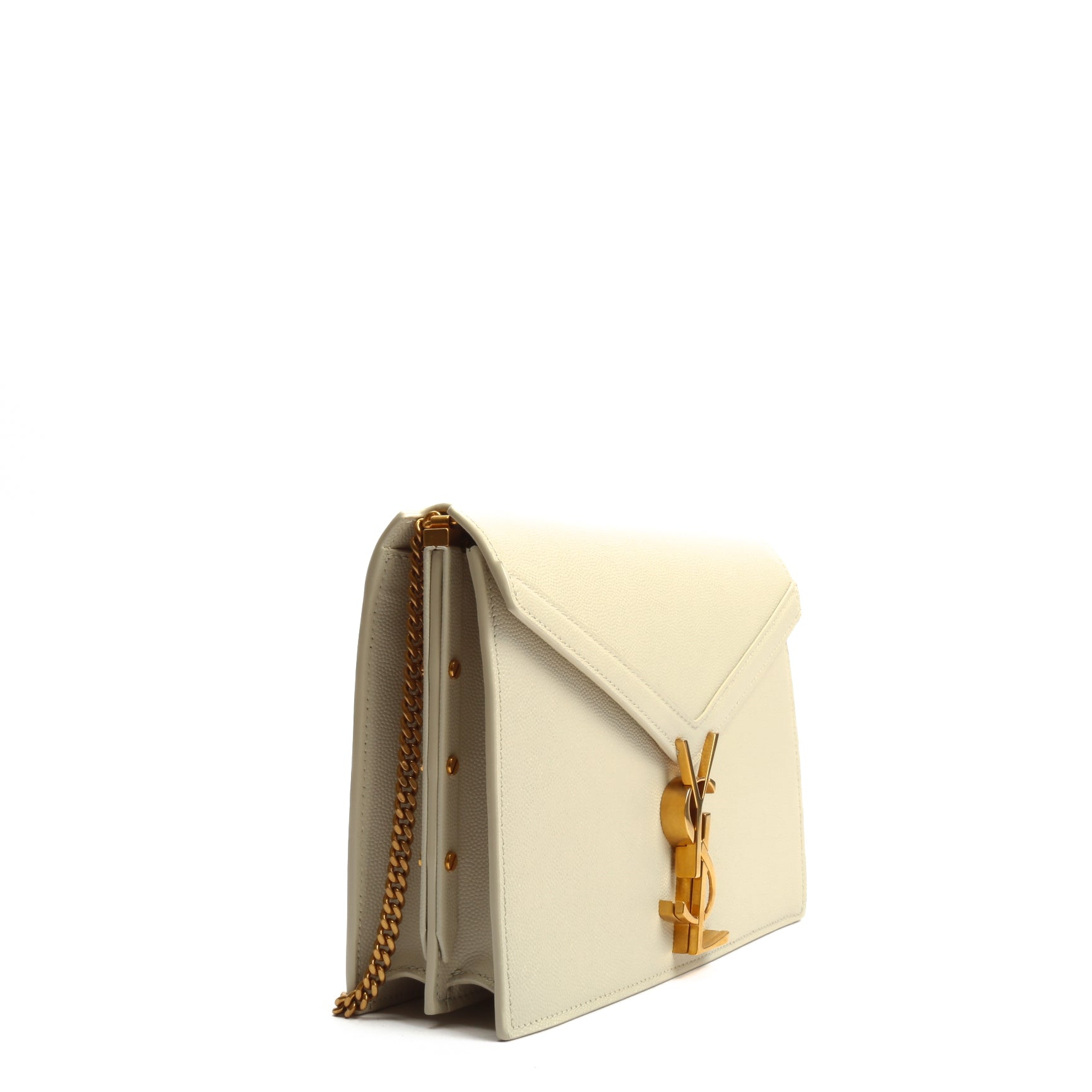 SAINT LAURENT Cassandra Medium Chain Bag- Blanc Vintage