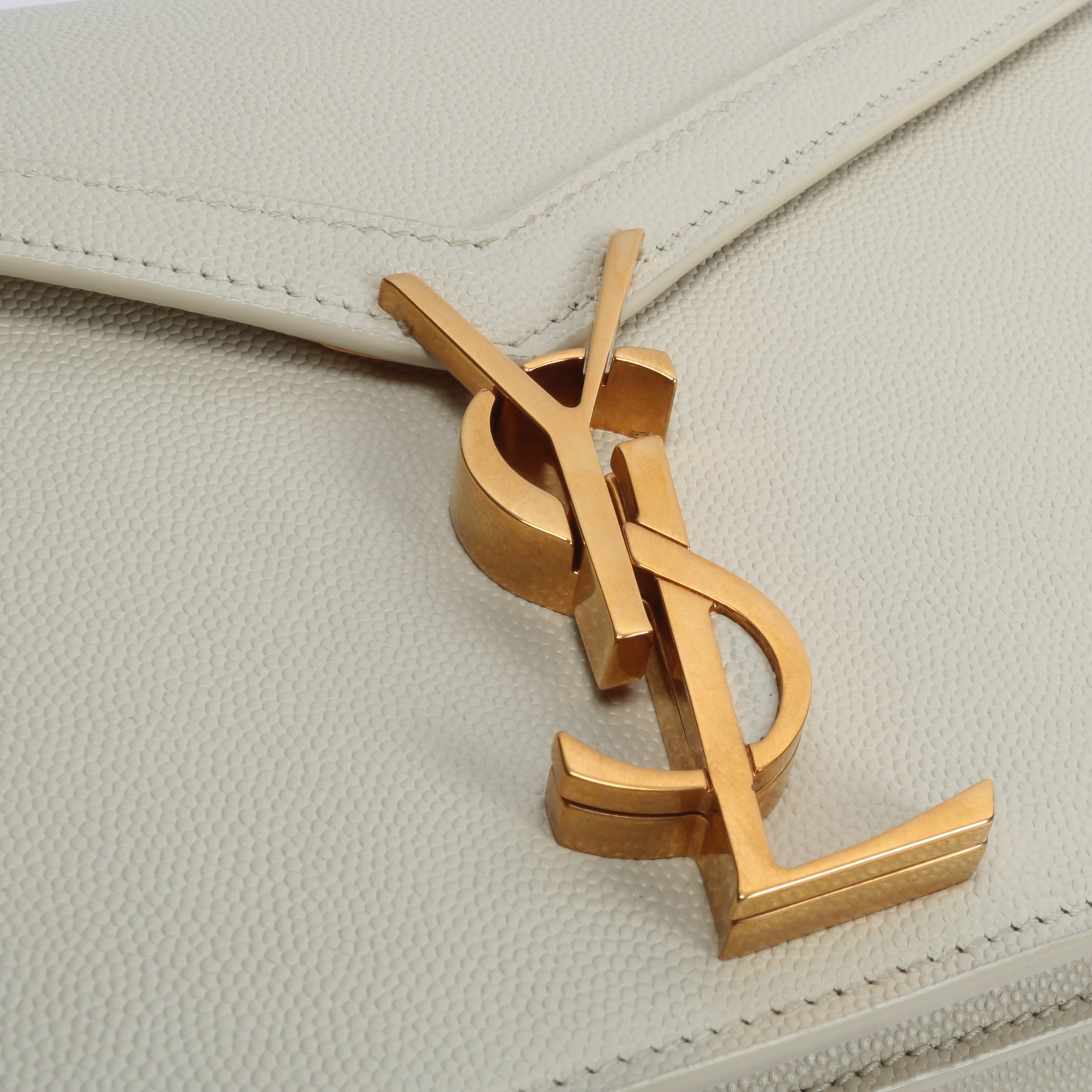 SAINT LAURENT Cassandra Medium Chain Bag- Blanc Vintage