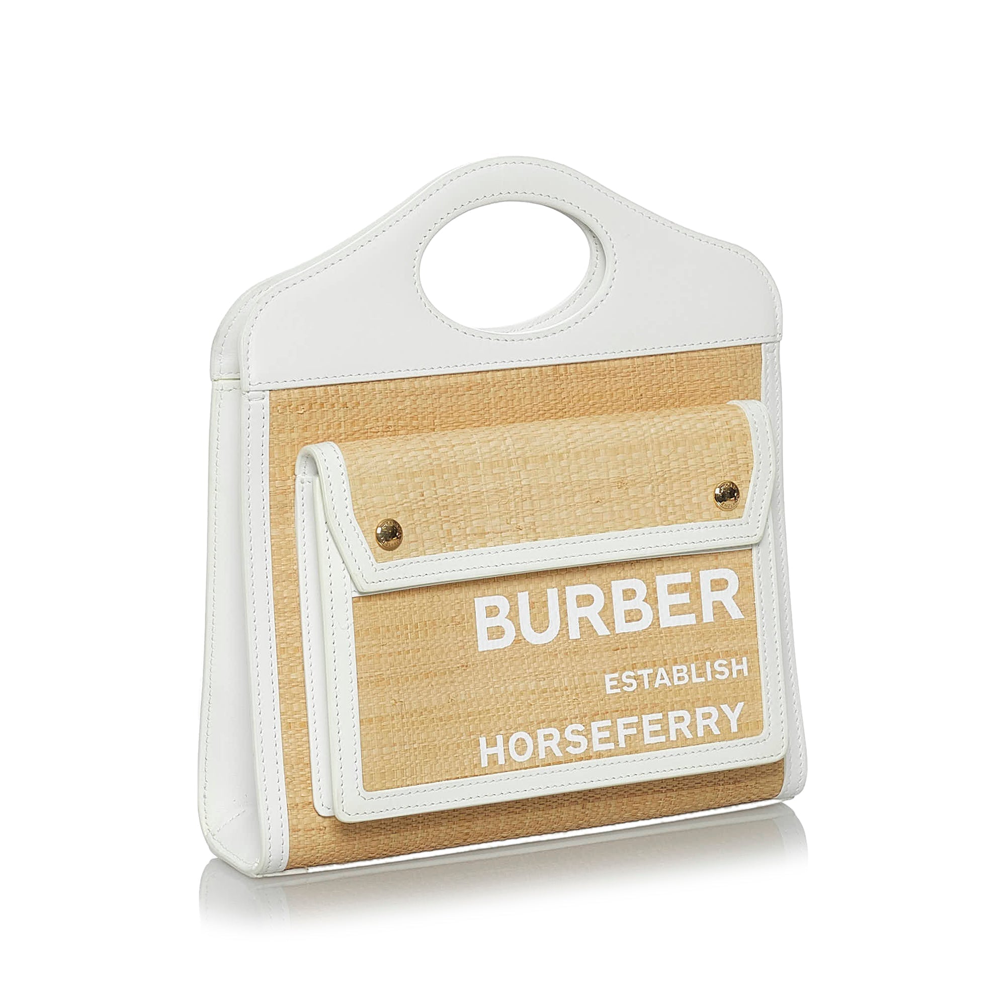 Burberry The Pocket Bag Brown Raffia
