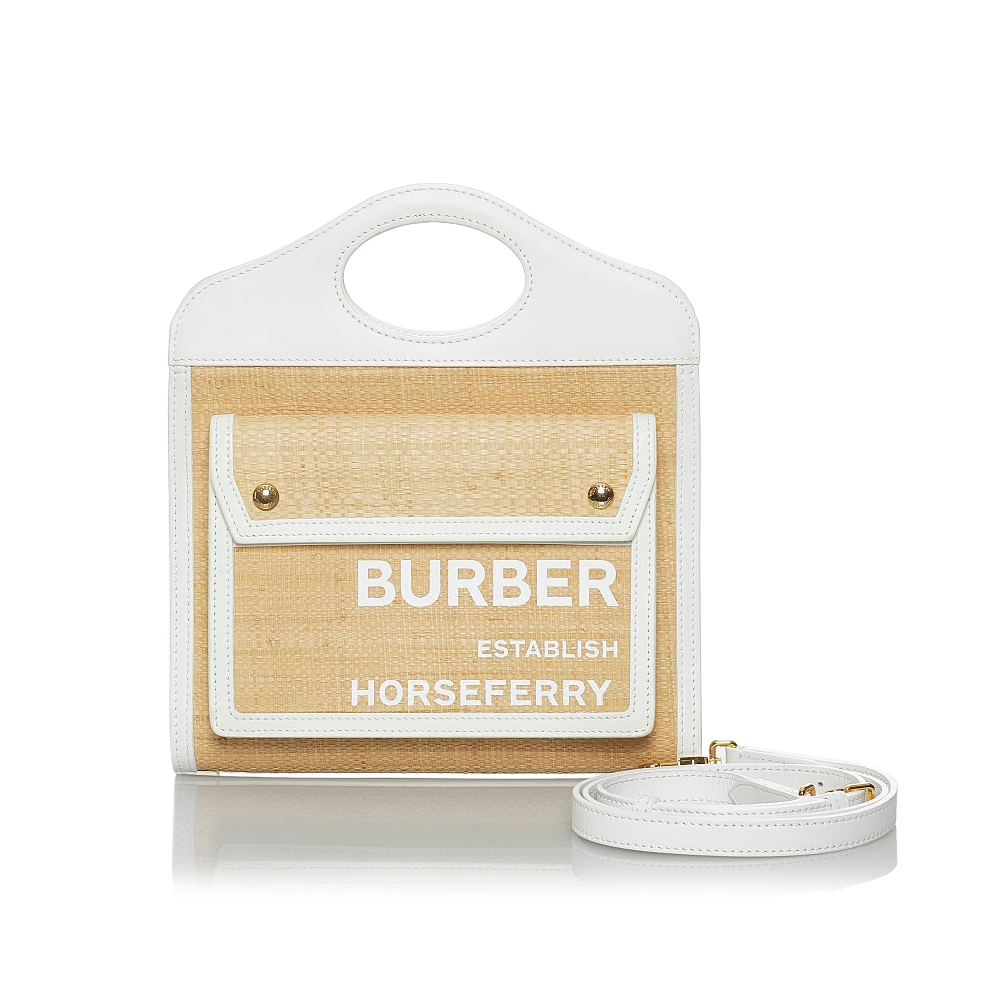 Burberry The Pocket Bag Brown Raffia