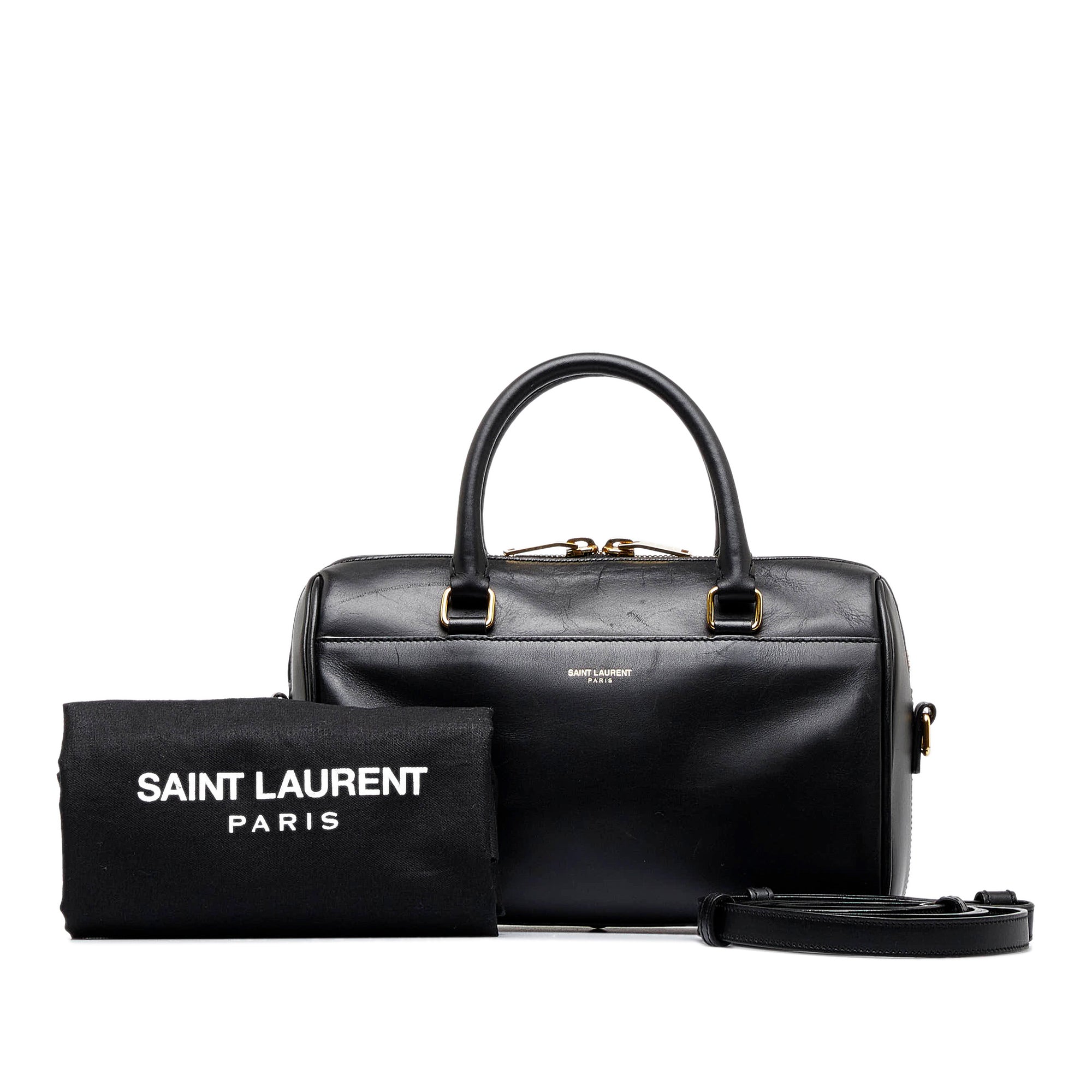 SAINT LAURENT Classic Baby Duffle Leather Satchel