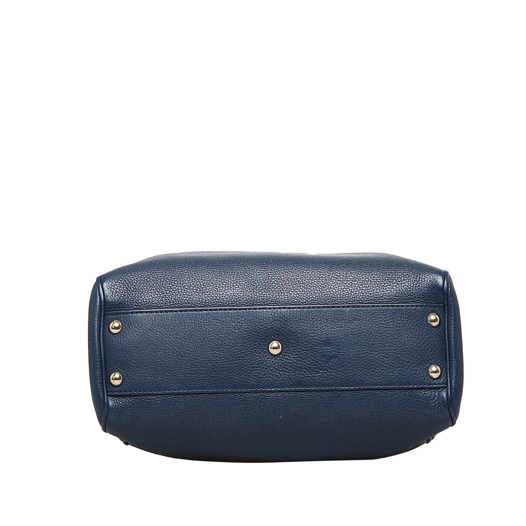 Gucci Bamboo Blue Leather