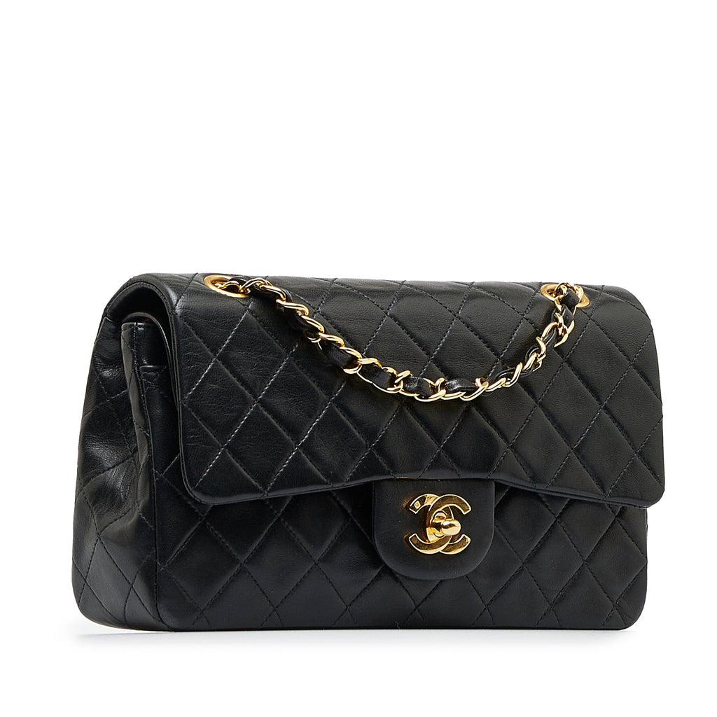 CHANEL Small Classic Lambskin Double Flap Shoulder Bag