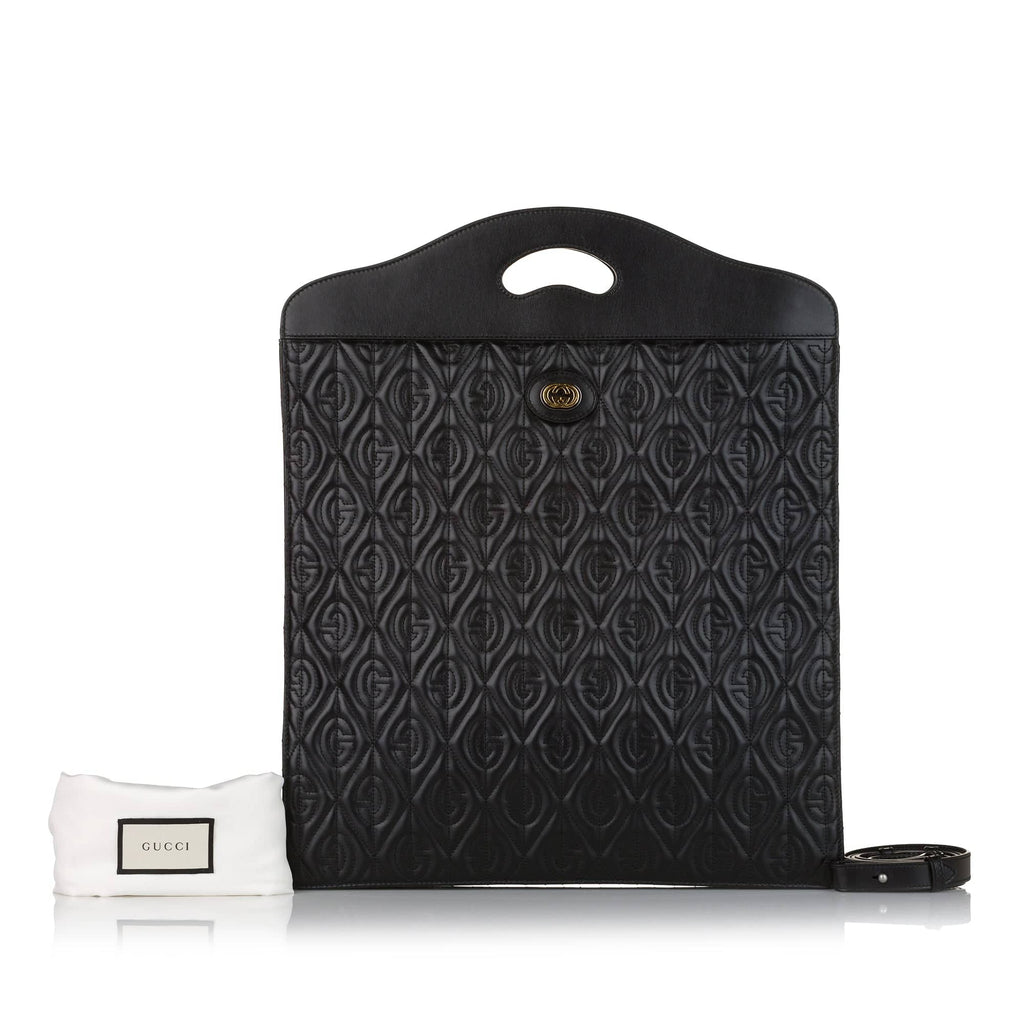 SALE Gucci Morpheus Handbag Black Embroidered Leather