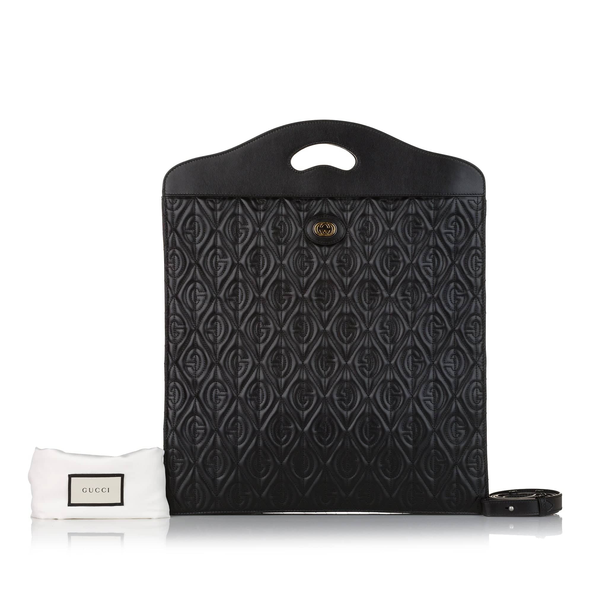 SALE Gucci Morpheus Handbag Black Embroidered Leather