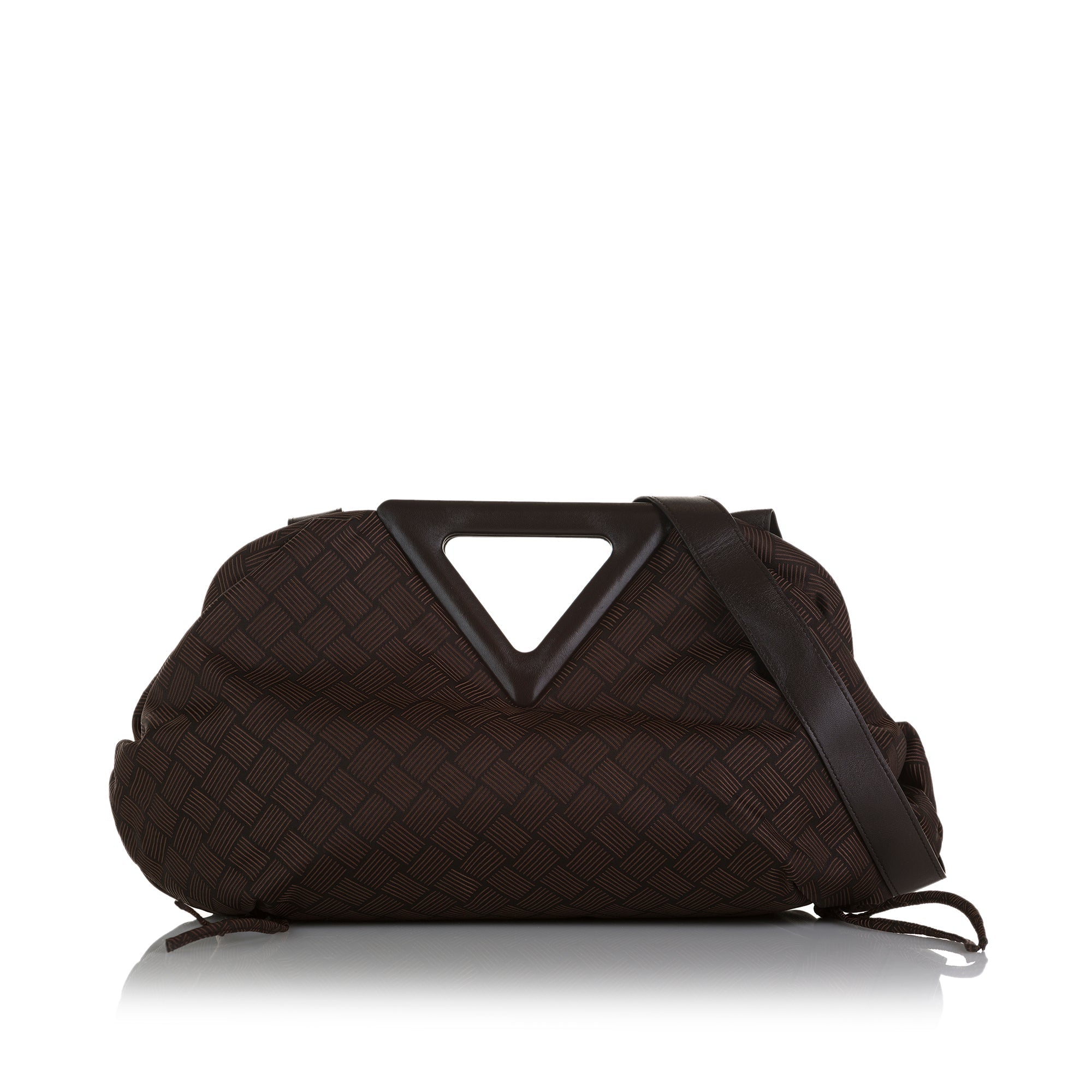 Bottega Veneta Point Brown Intrecciato Effect Canvas