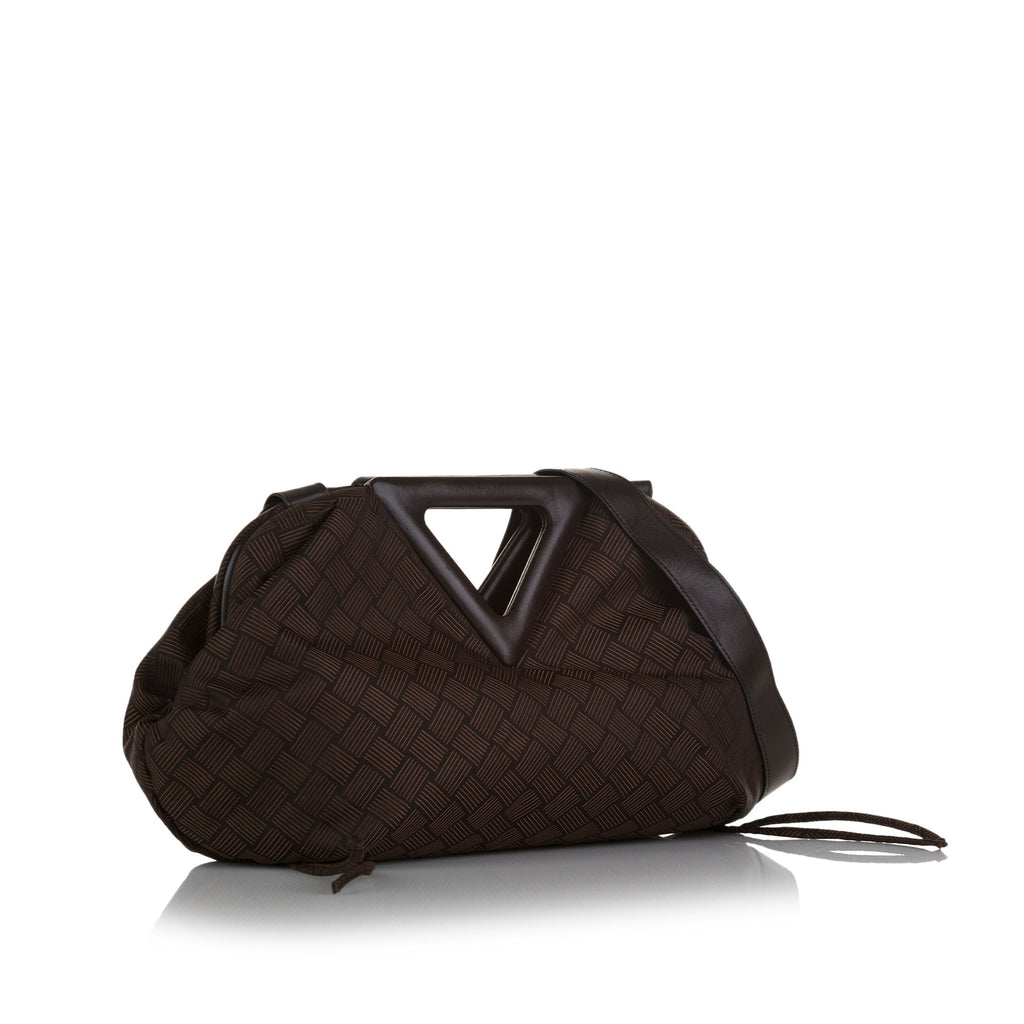 Bottega Veneta Point Brown Intrecciato Effect Canvas