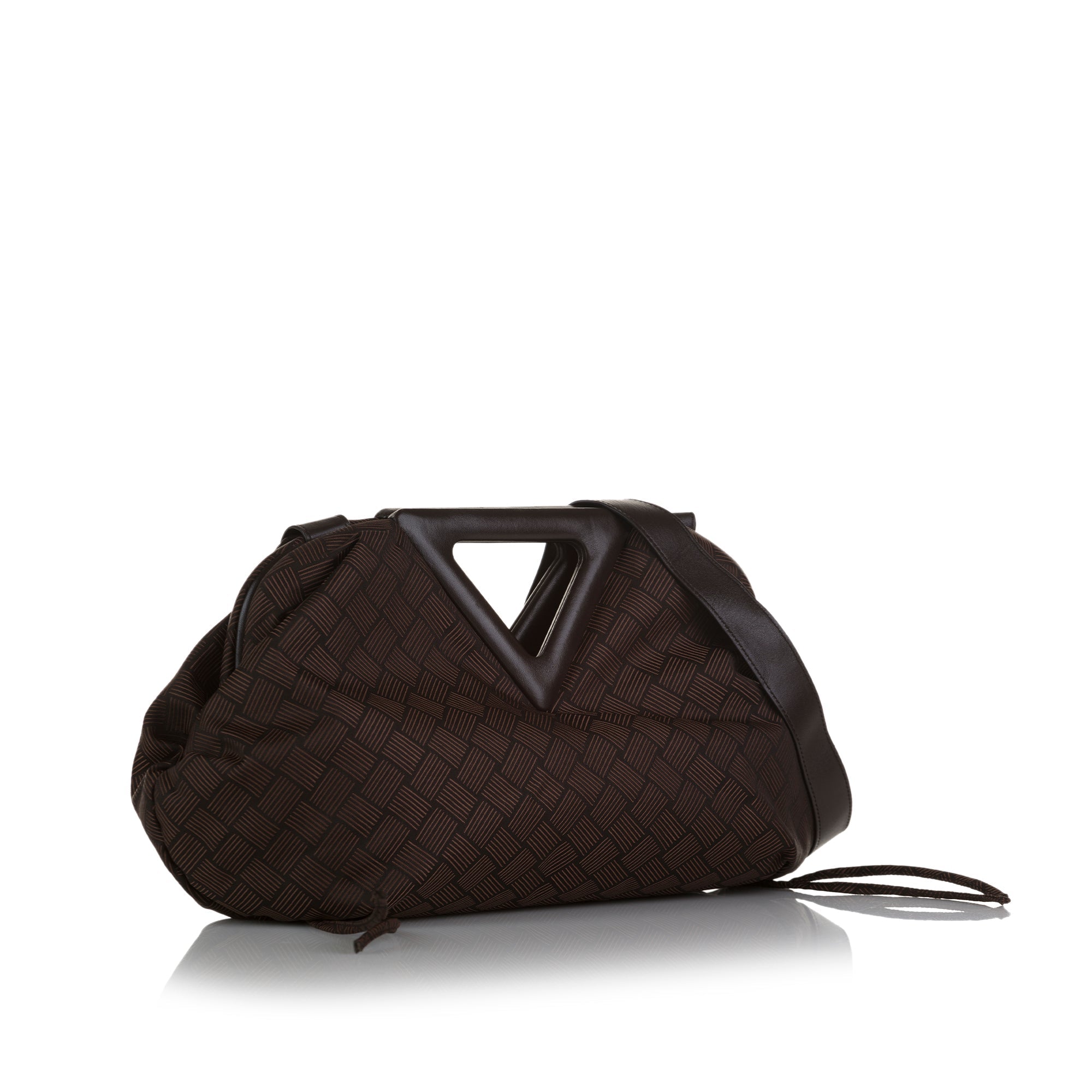 Bottega Veneta Point Brown Intrecciato Effect Canvas