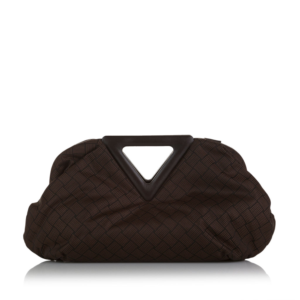 Bottega Veneta Point Brown Intrecciato Effect Canvas