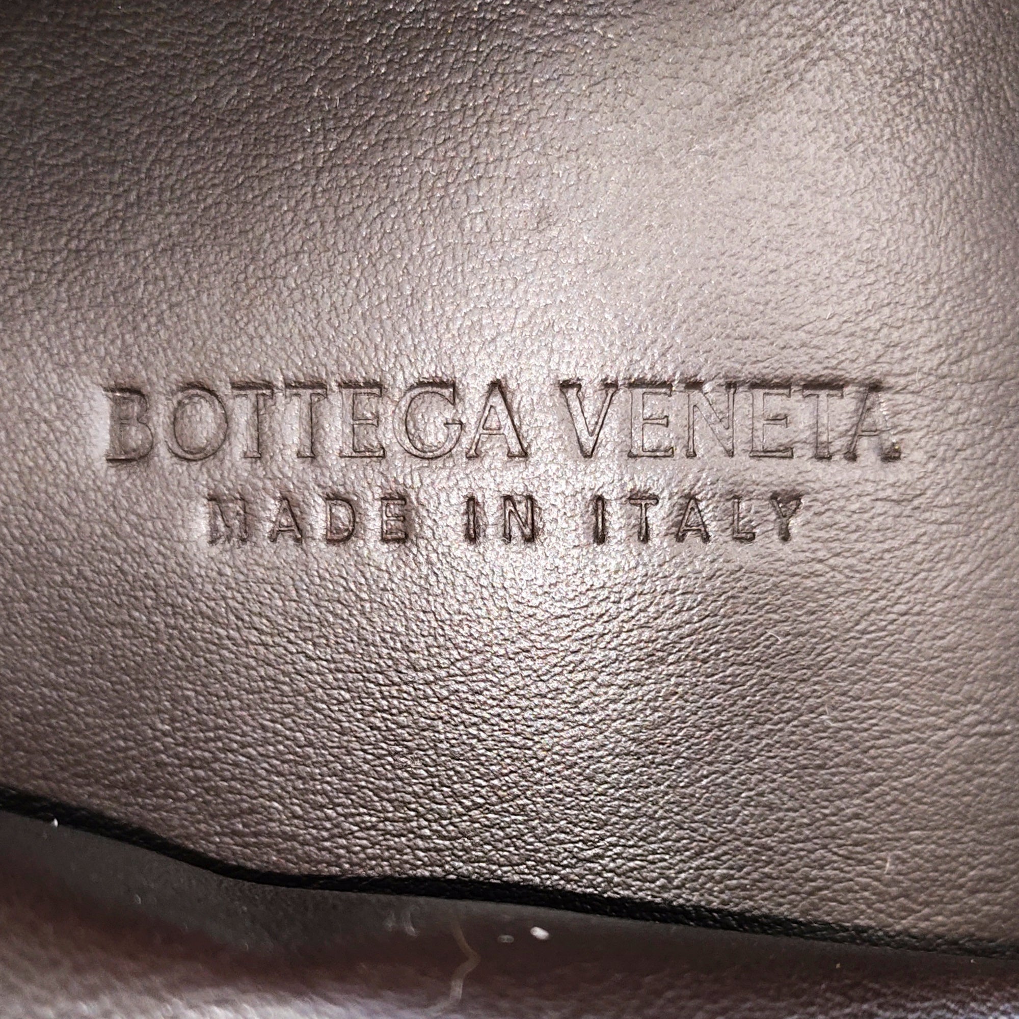 Bottega Veneta Point Brown Intrecciato Effect Canvas