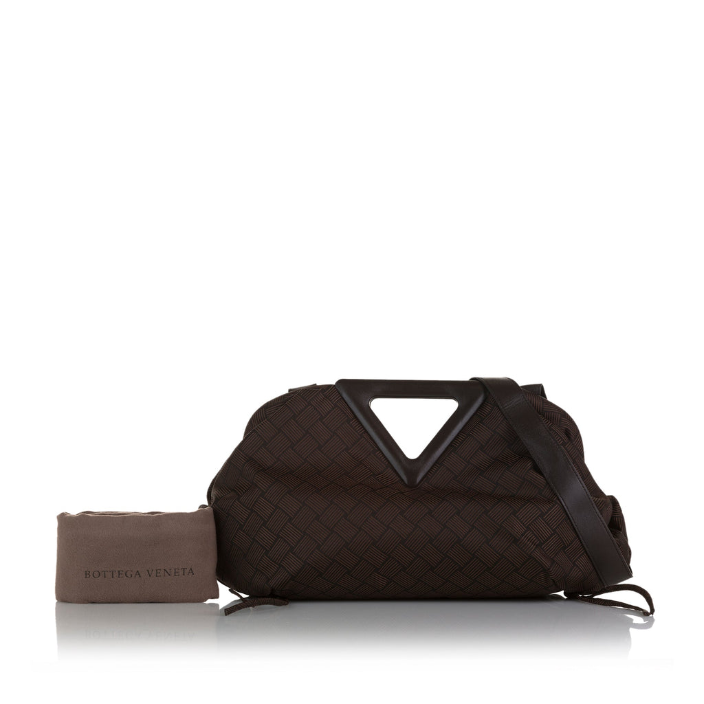 Bottega Veneta Point Brown Intrecciato Effect Canvas