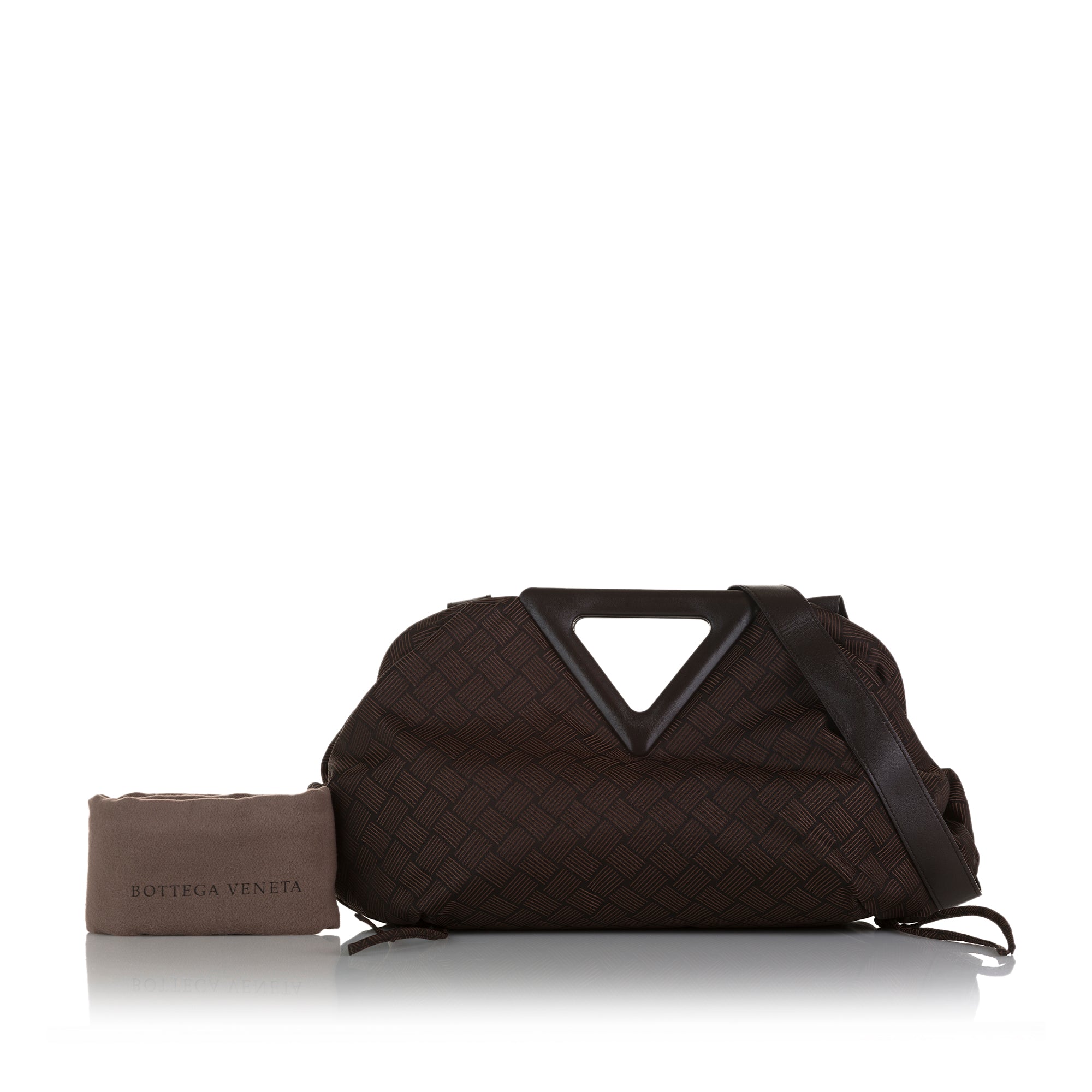Bottega Veneta Point Brown Intrecciato Effect Canvas